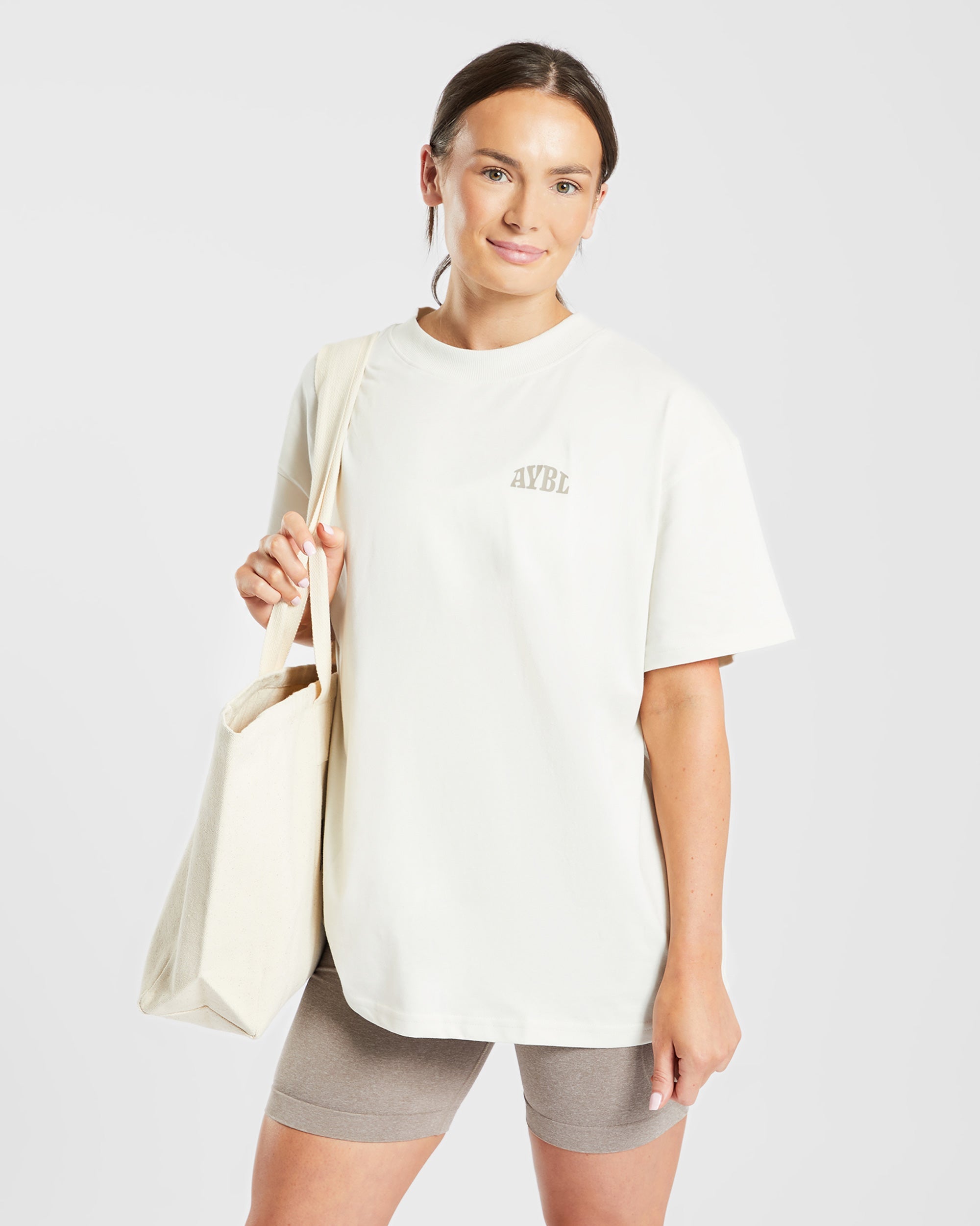 T shirt surdimensionné Mind Over Matter - Beige/Marron