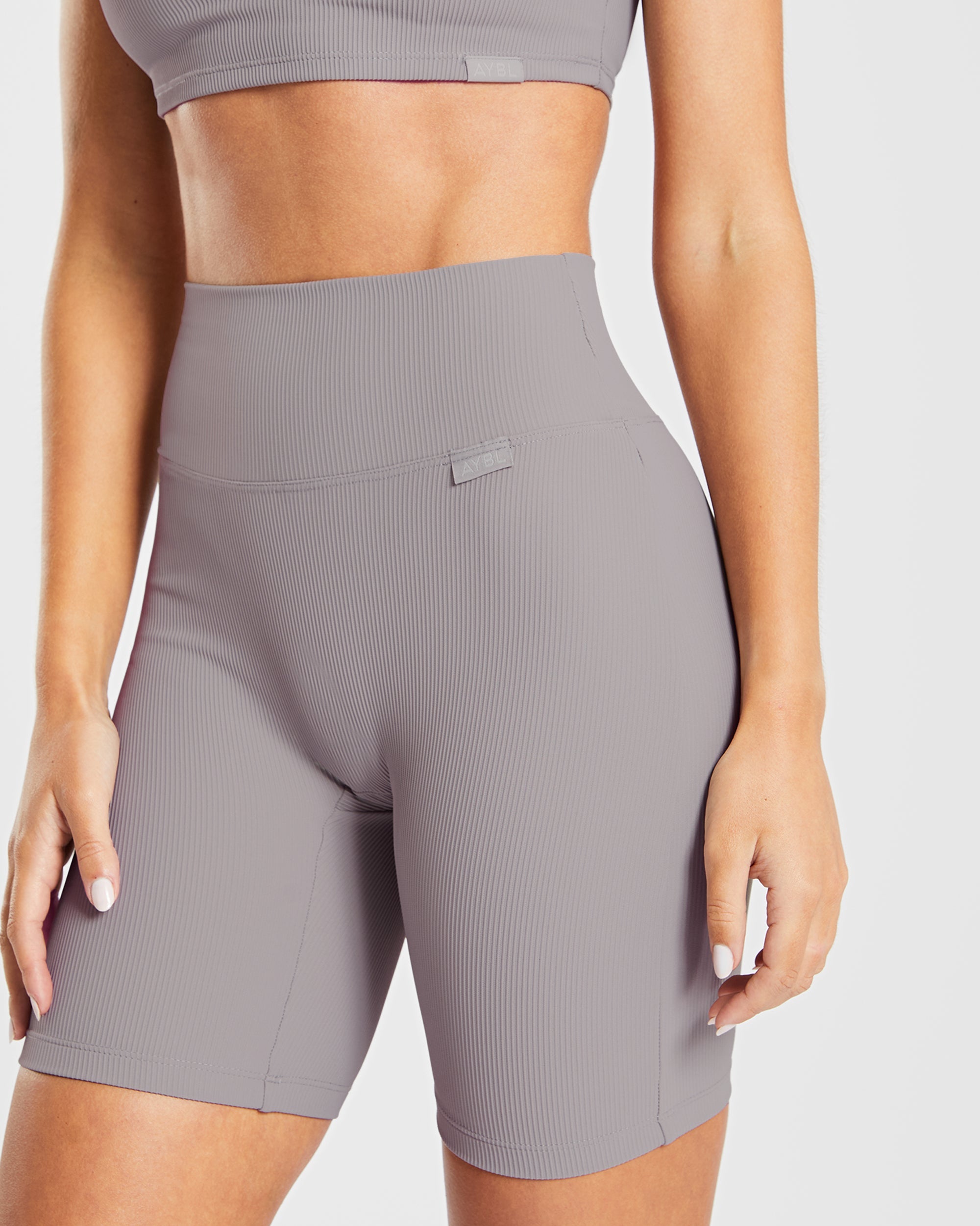 Gerippte Radlerhose Sculpt – Nebelgrau