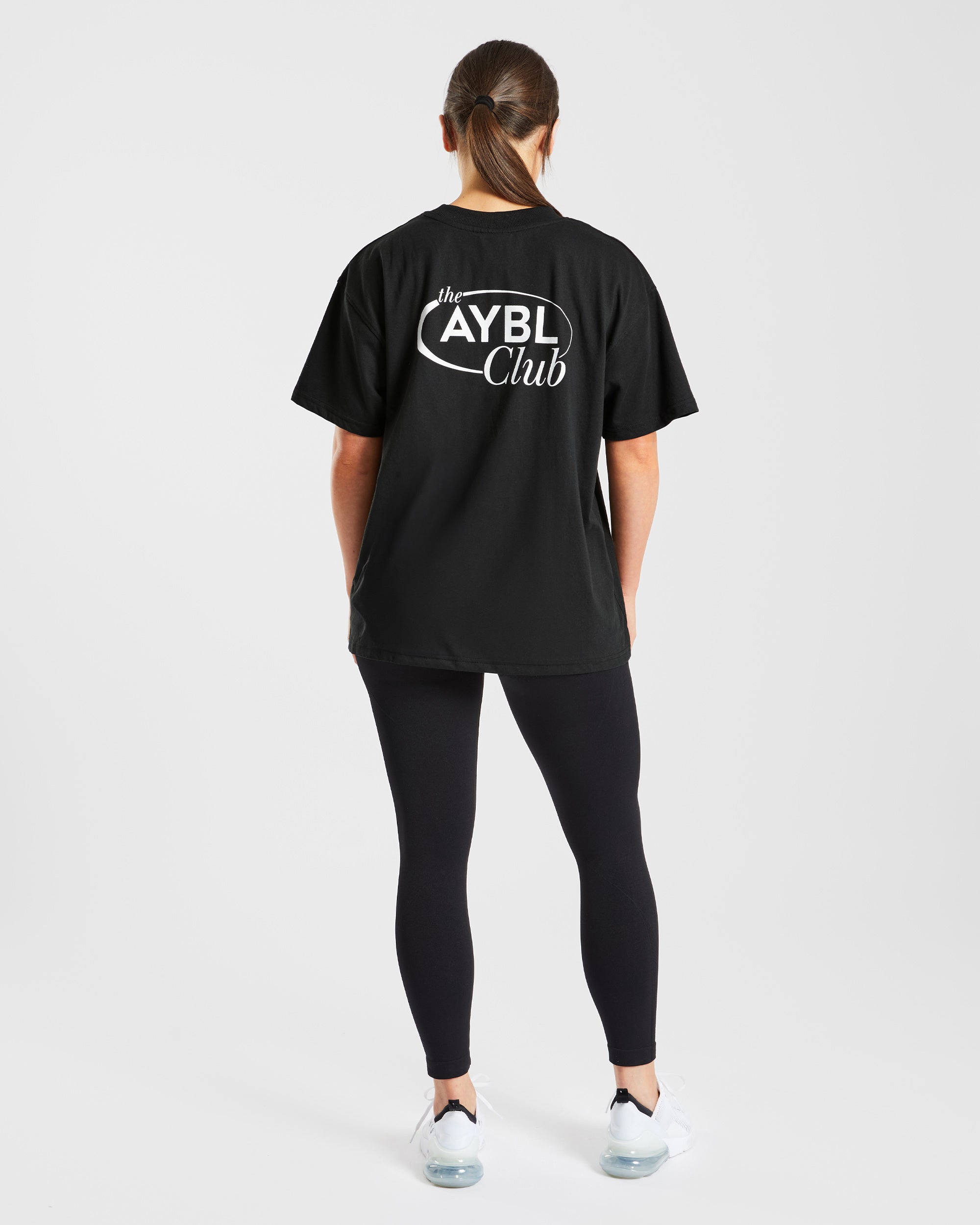 AYBL Club Übergroßes T-Shirt – Schwarz