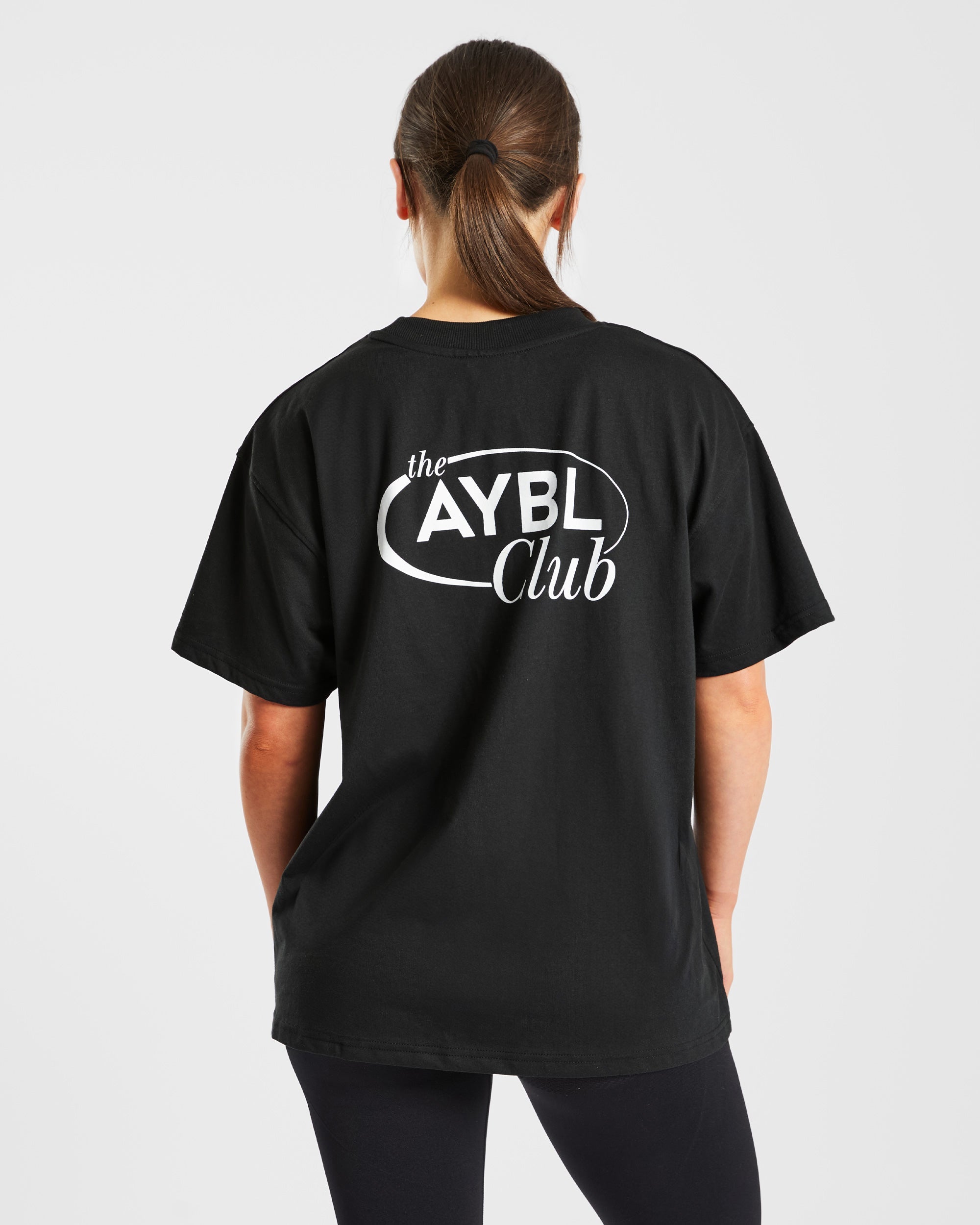 AYBL Club Übergroßes T-Shirt – Schwarz