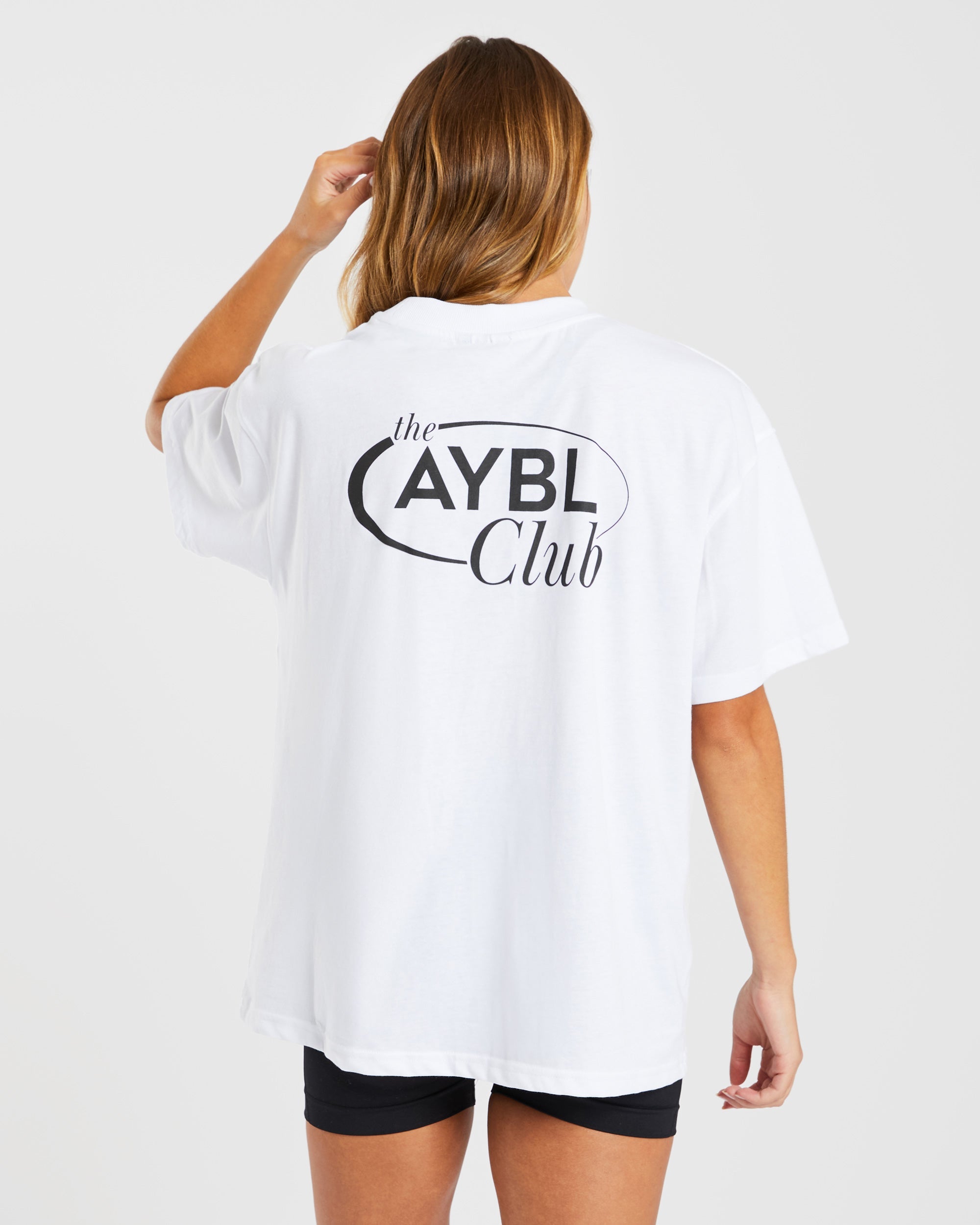 AYBL Club Übergroßes T-Shirt – Weiß