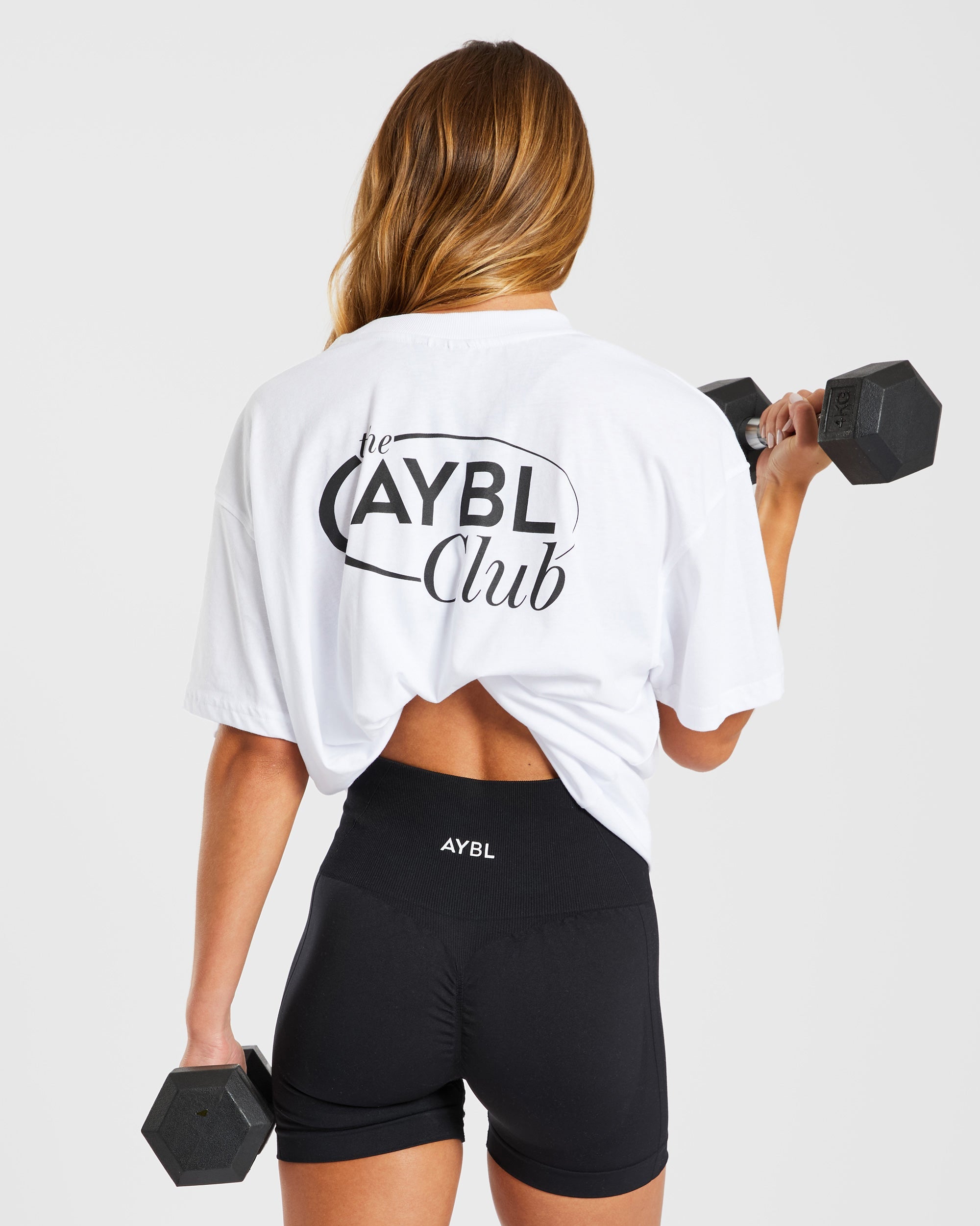 AYBL Club Übergroßes T-Shirt – Weiß