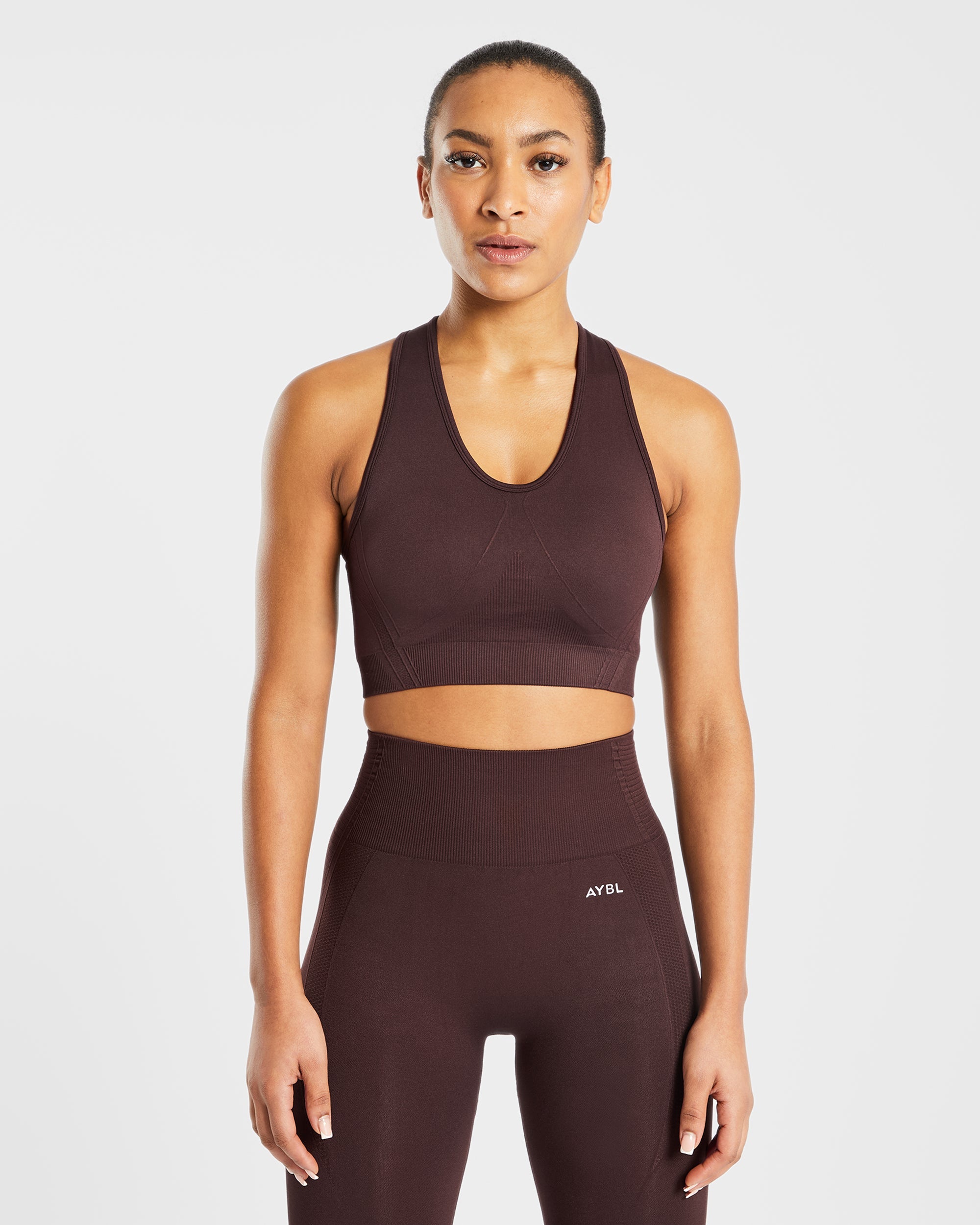 Soutien-gorge de sport sans couture Balance V2 - Marron chocolat