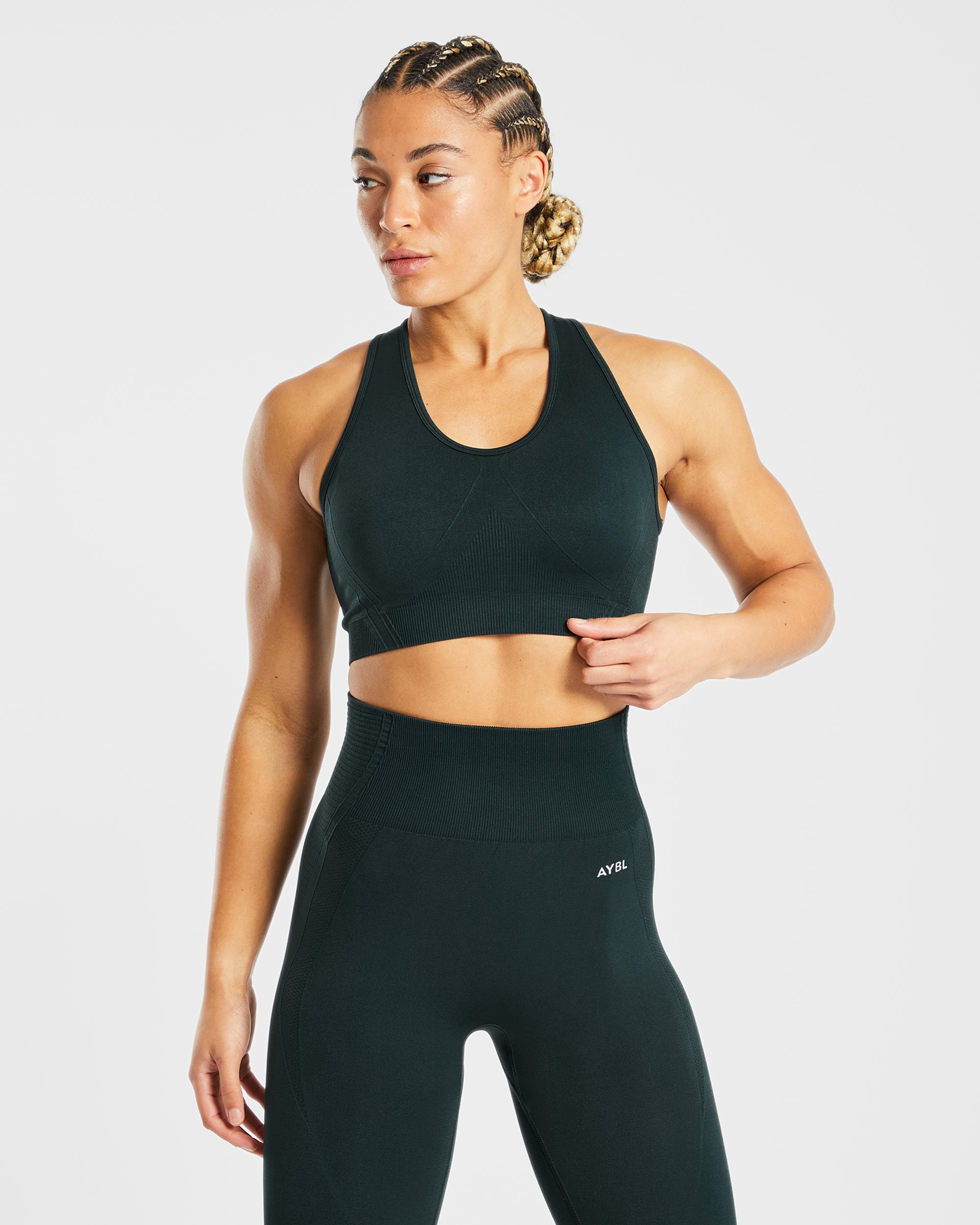 Soutien-gorge de sport sans couture Balance V2 - Vert forêt