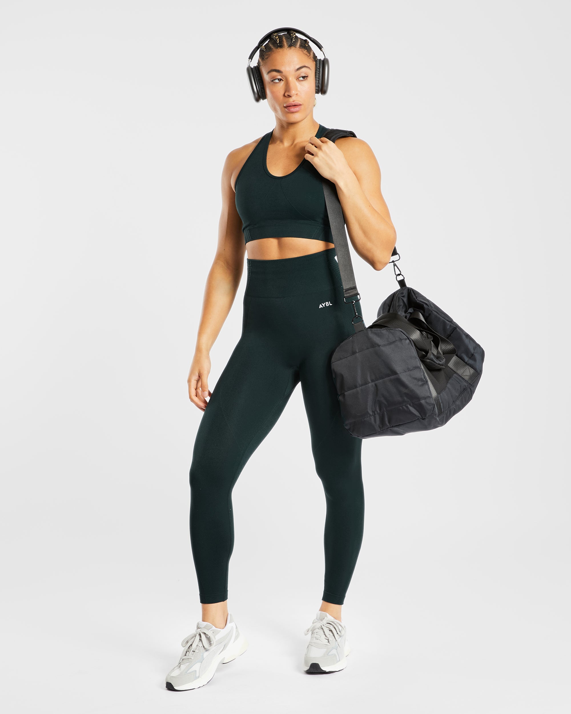 Soutien-gorge de sport sans couture Balance V2 - Vert forêt