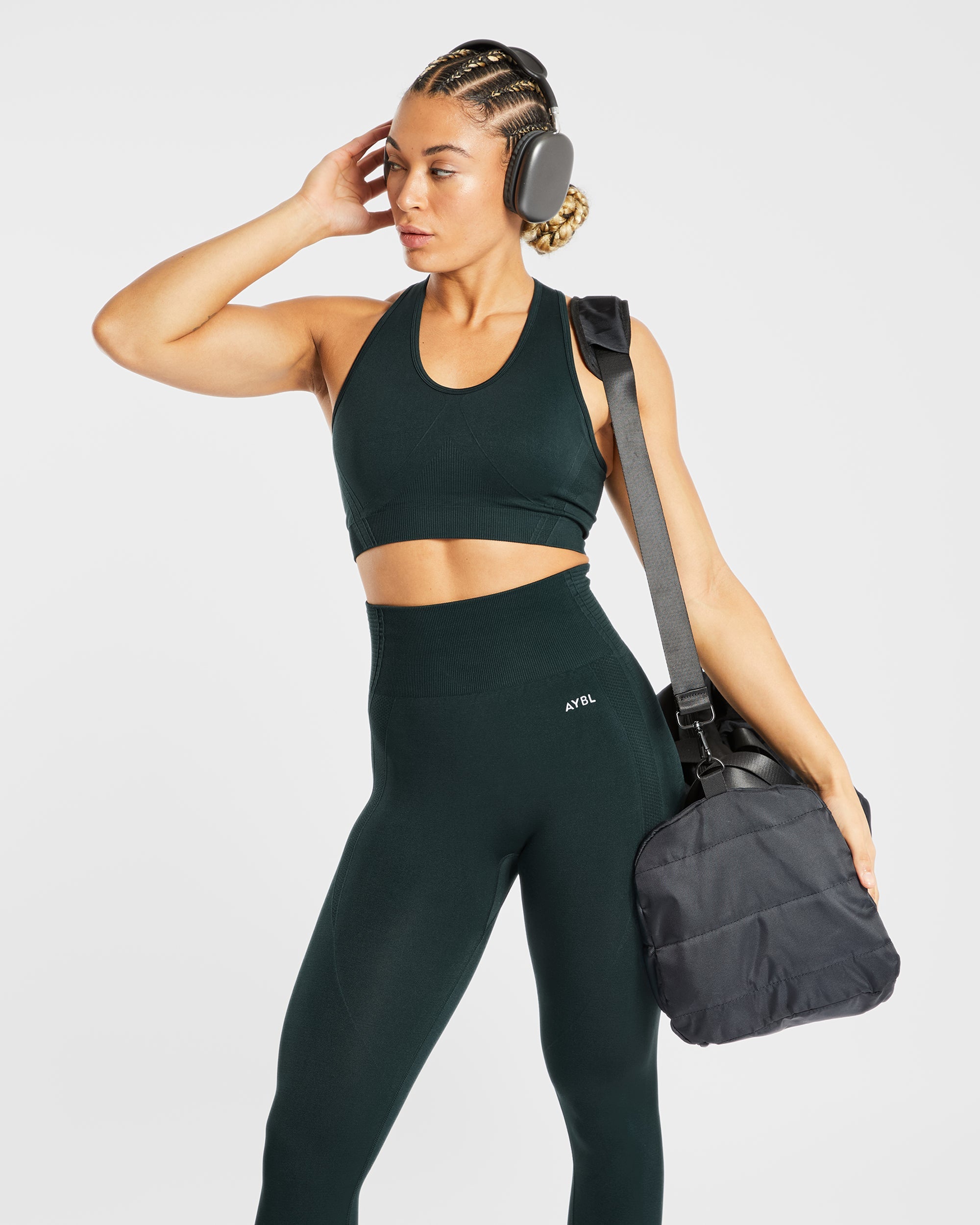 Soutien-gorge de sport sans couture Balance V2 - Vert forêt