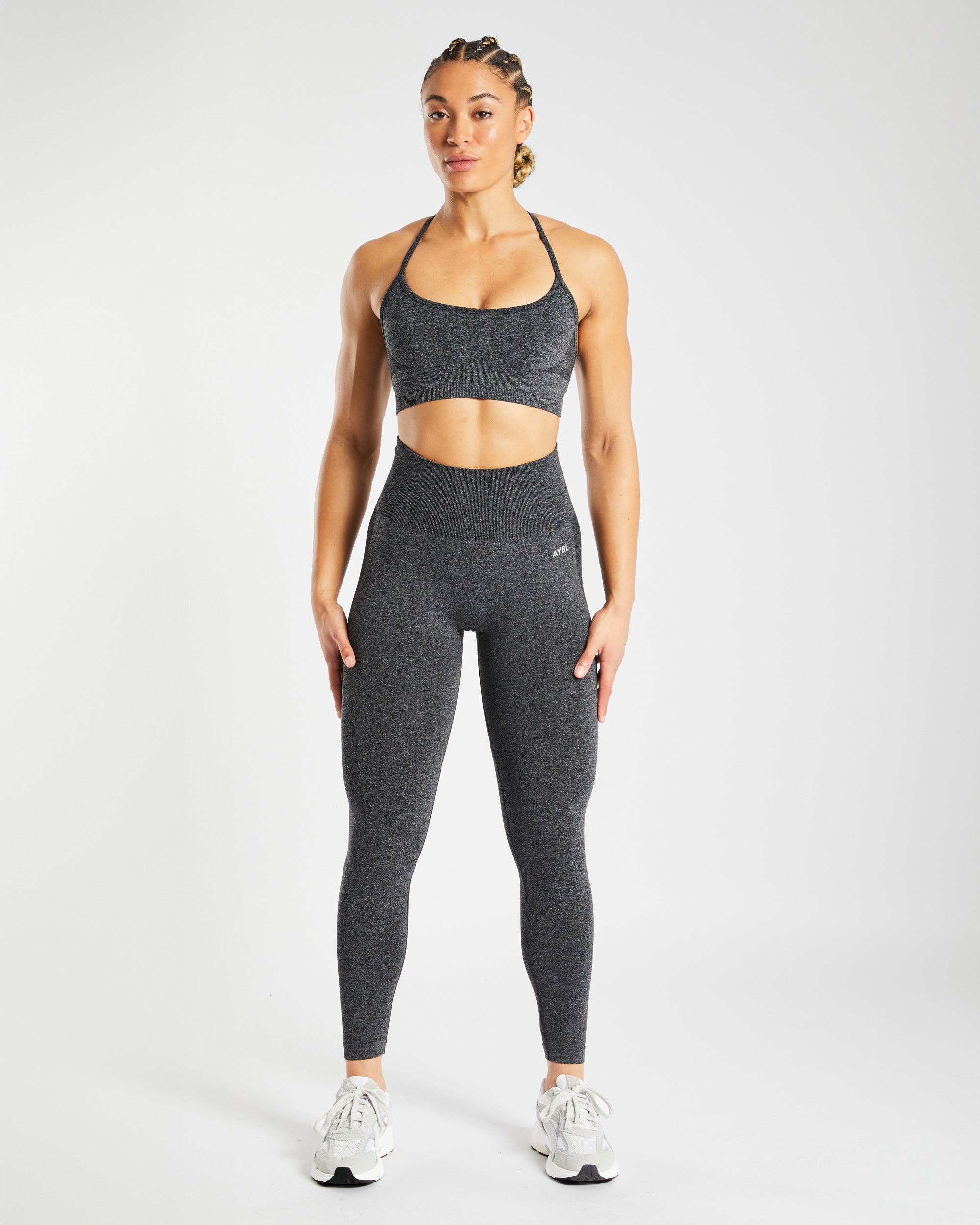 Empower Nahtloser Sport-BH – Schwarz meliert