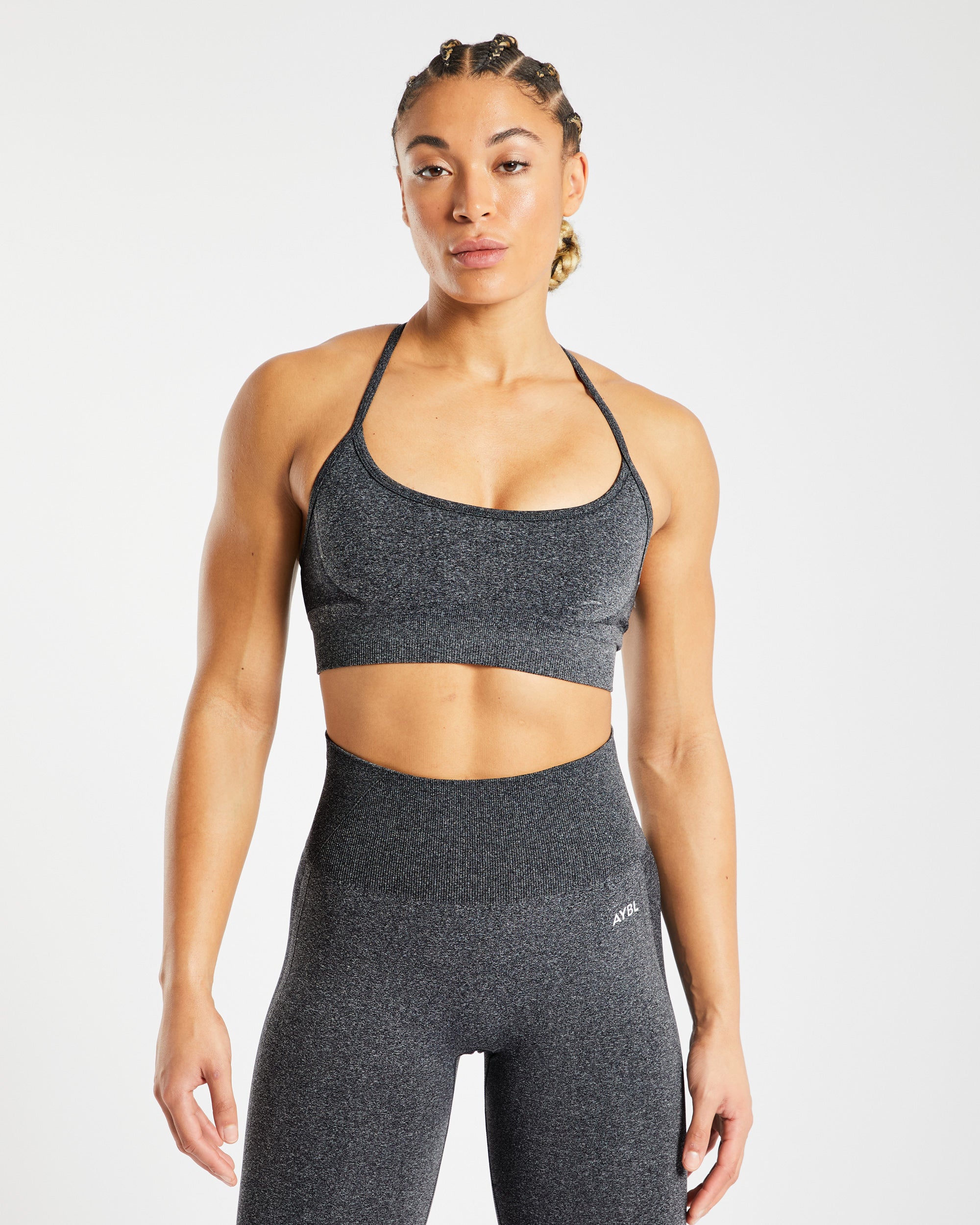 Empower Seamless Sports Bra - Black Marl