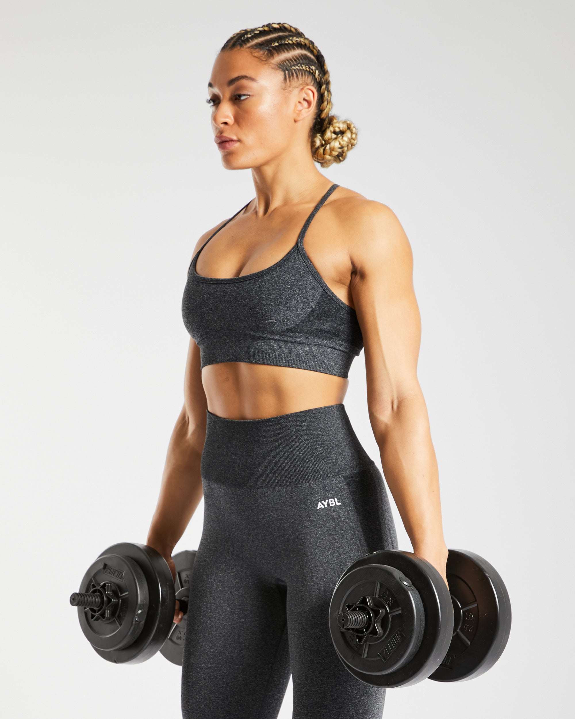 Empower Seamless Sports Bra - Black Marl