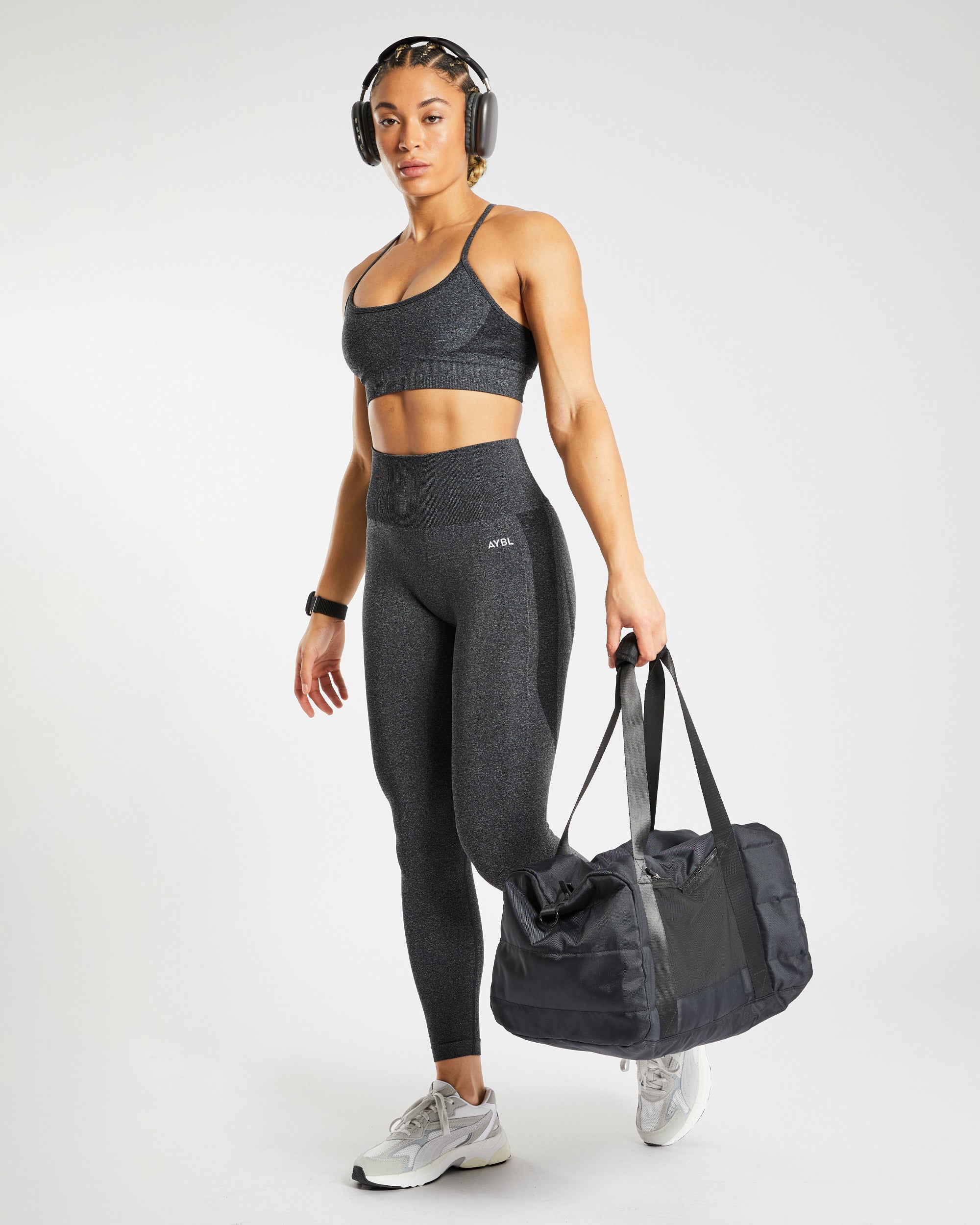 Soutien-gorge de sport sans couture Empower - Noir chiné