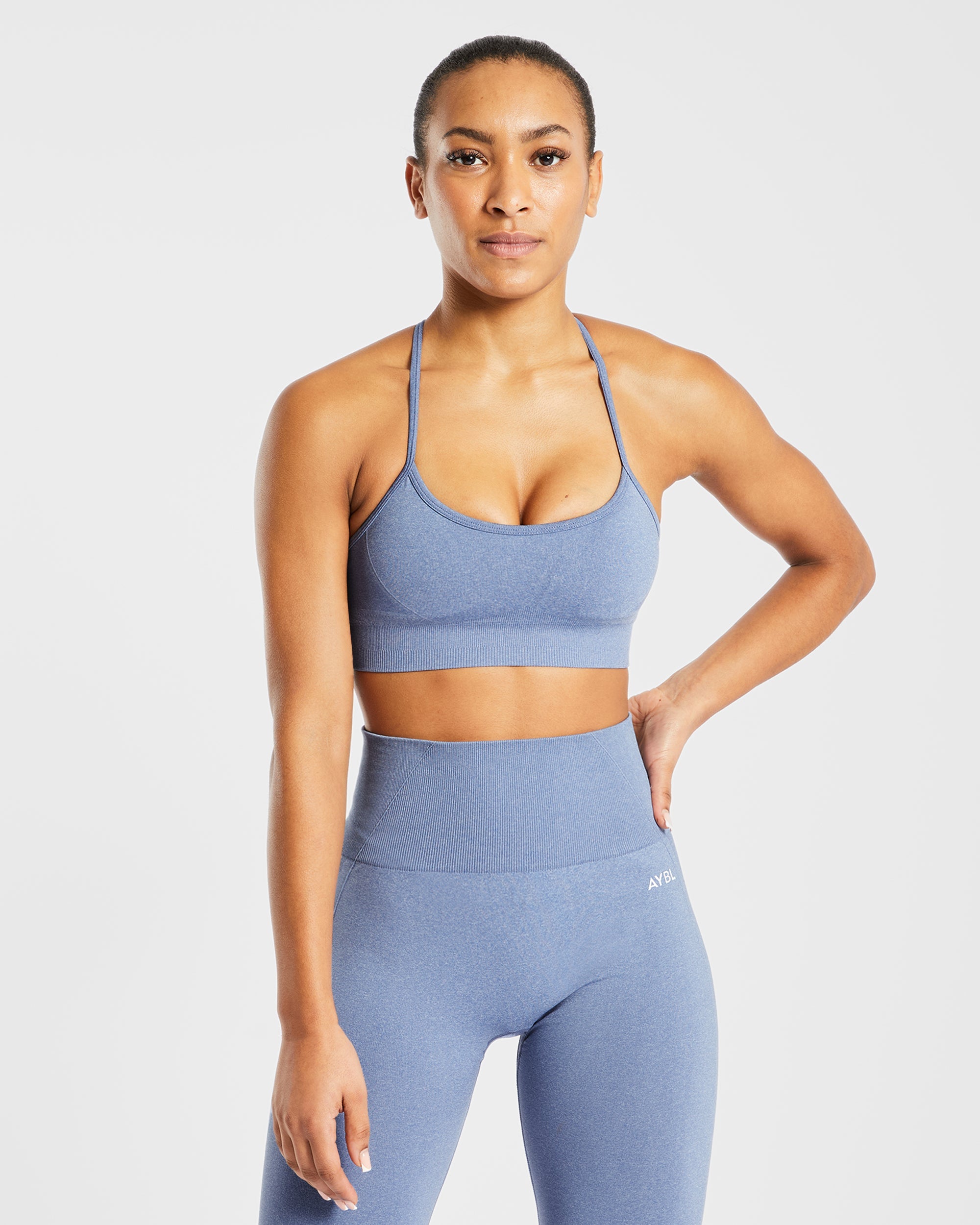 Empower Nahtloser Sport-BH – Blau meliert