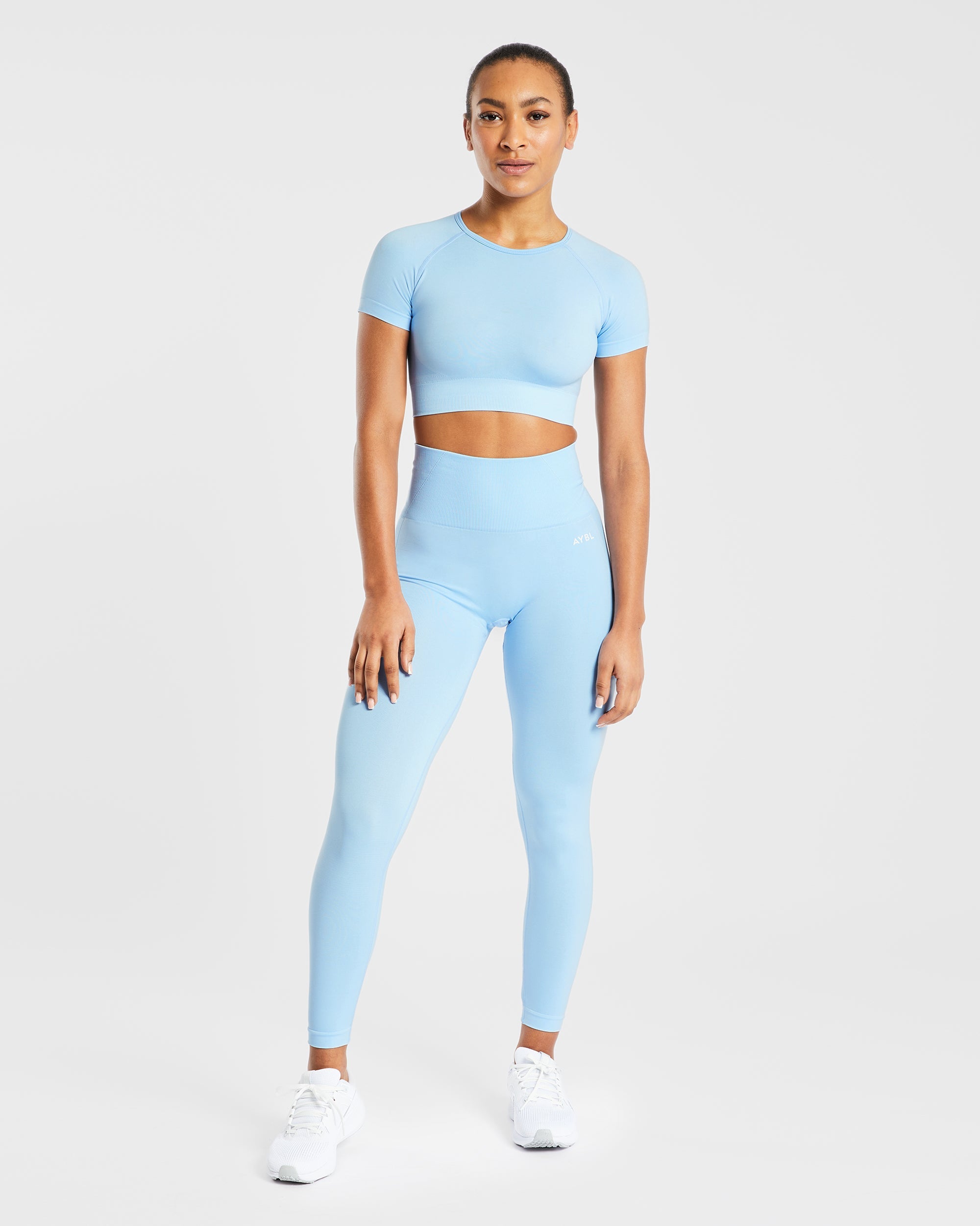 Empower Seamless Crop Top - Sky Blue