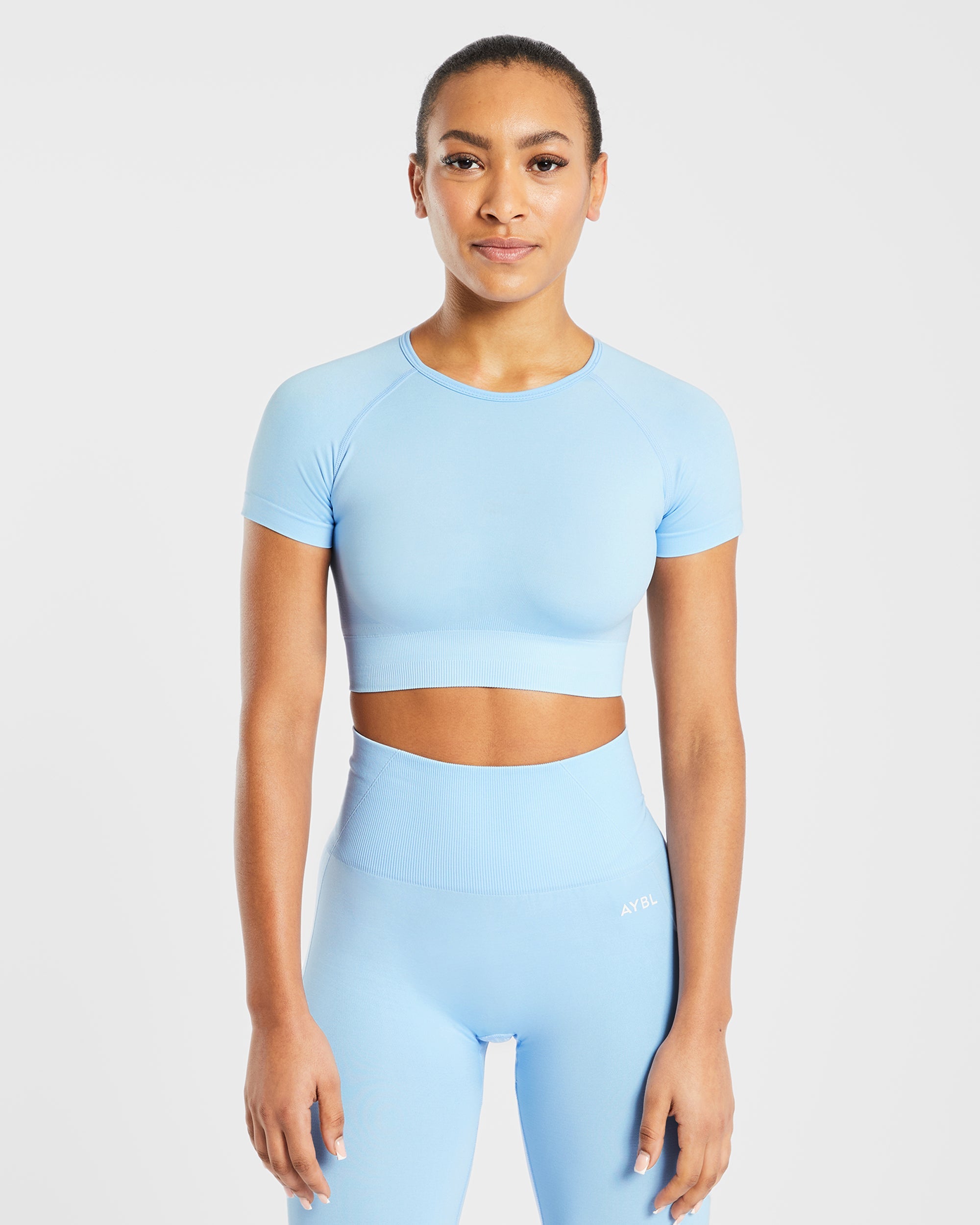 Empower Nahtloses Crop Top – Himmelblau