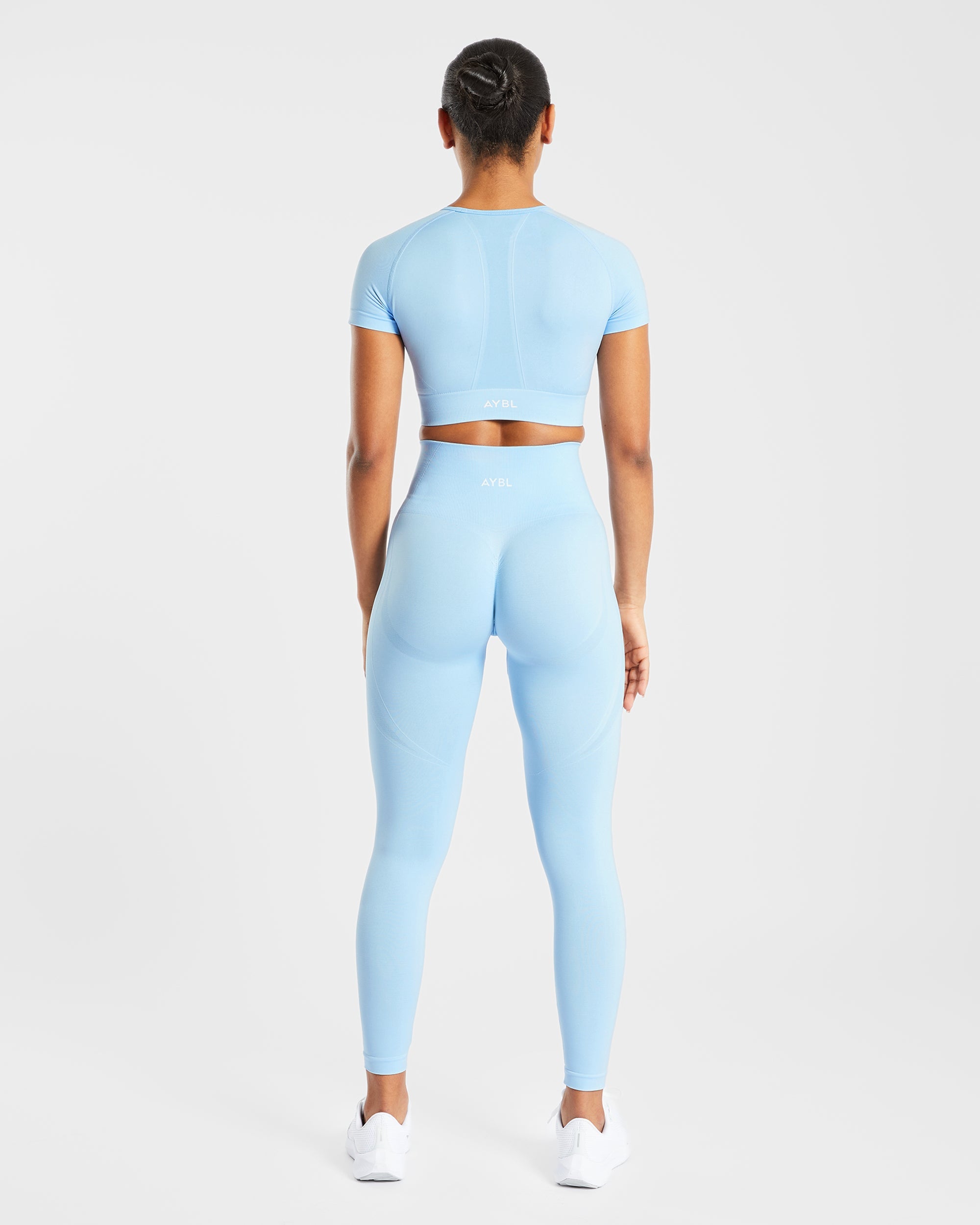 Haut court sans couture Empower - Bleu ciel