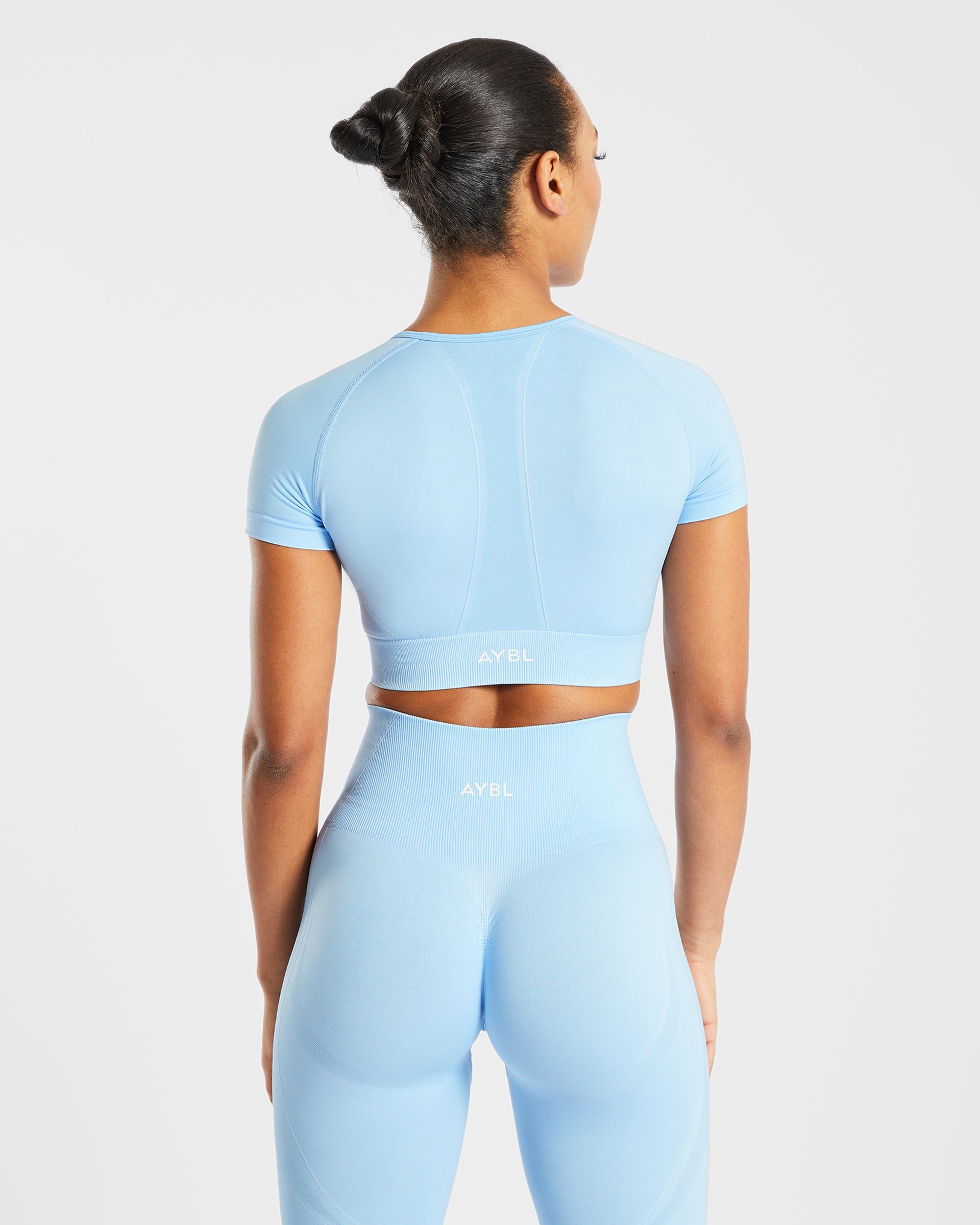 Empower Nahtloses Crop Top – Himmelblau