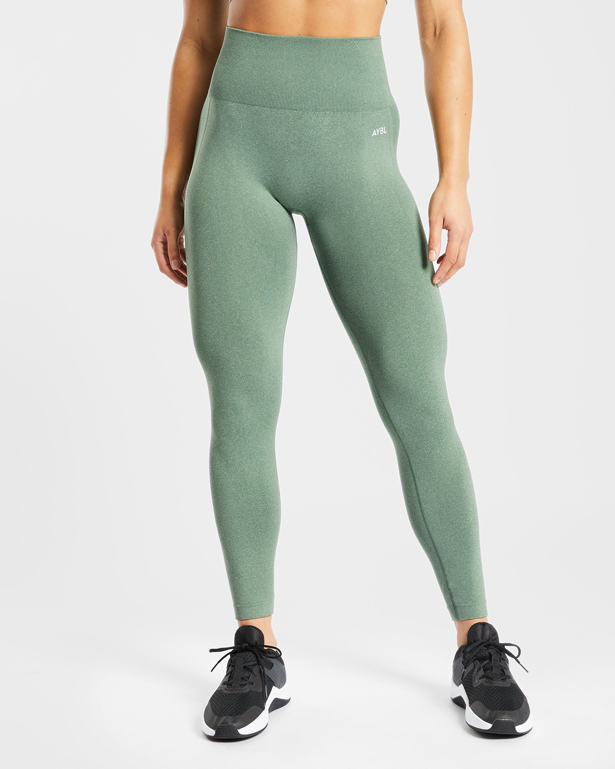 Nahtlose Leggings „Empower“ – Olivgrün