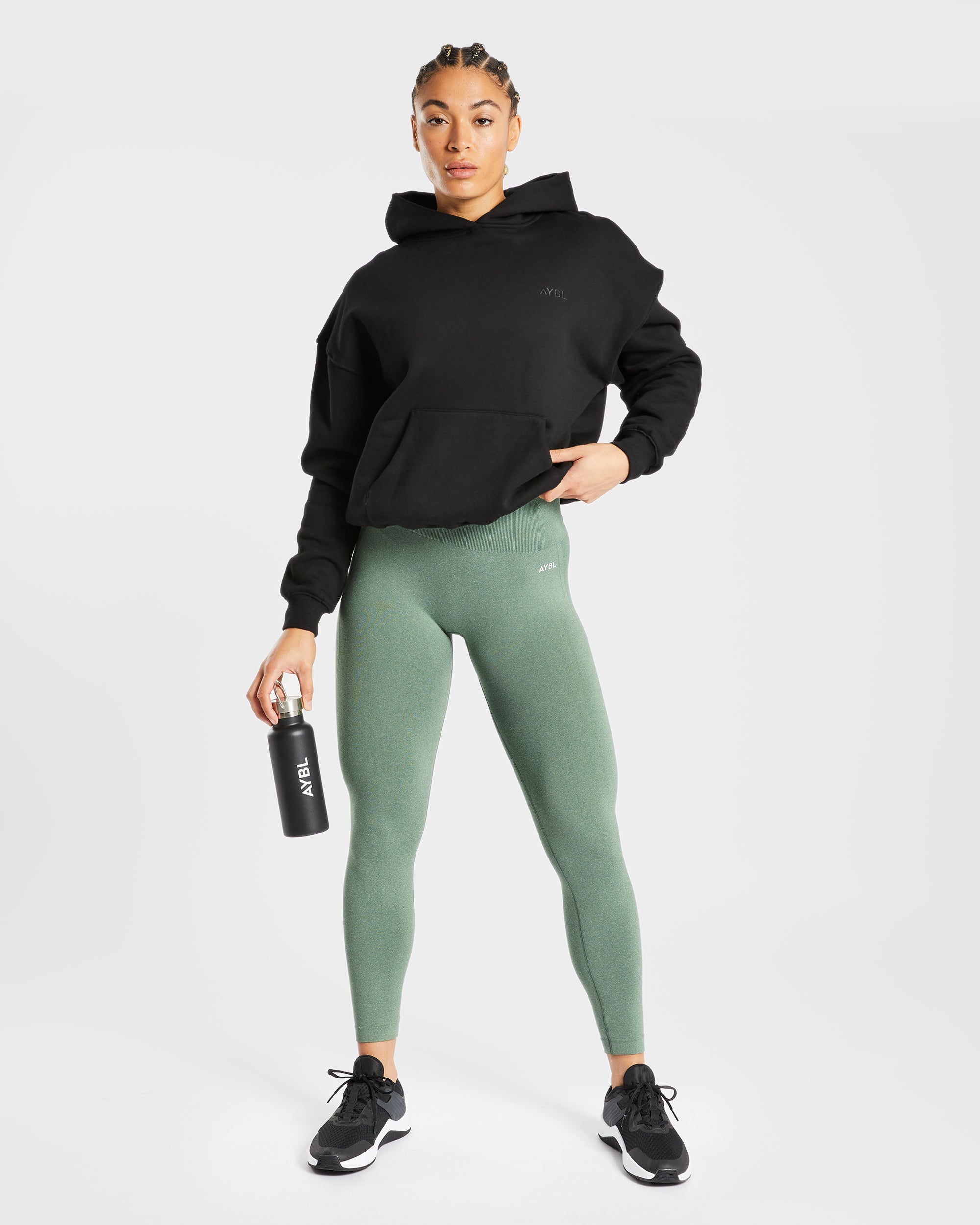 Nahtlose Leggings „Empower“ – Olivgrün