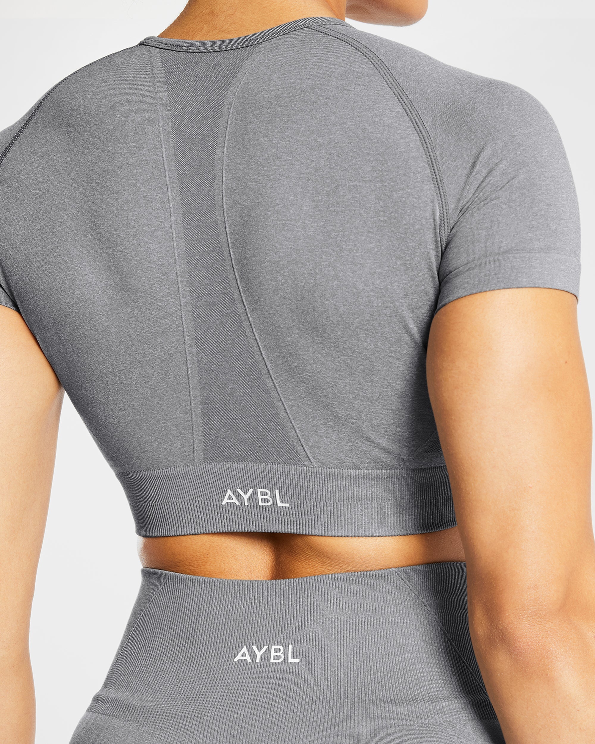 Empower Seamless Crop Top – Grau meliert