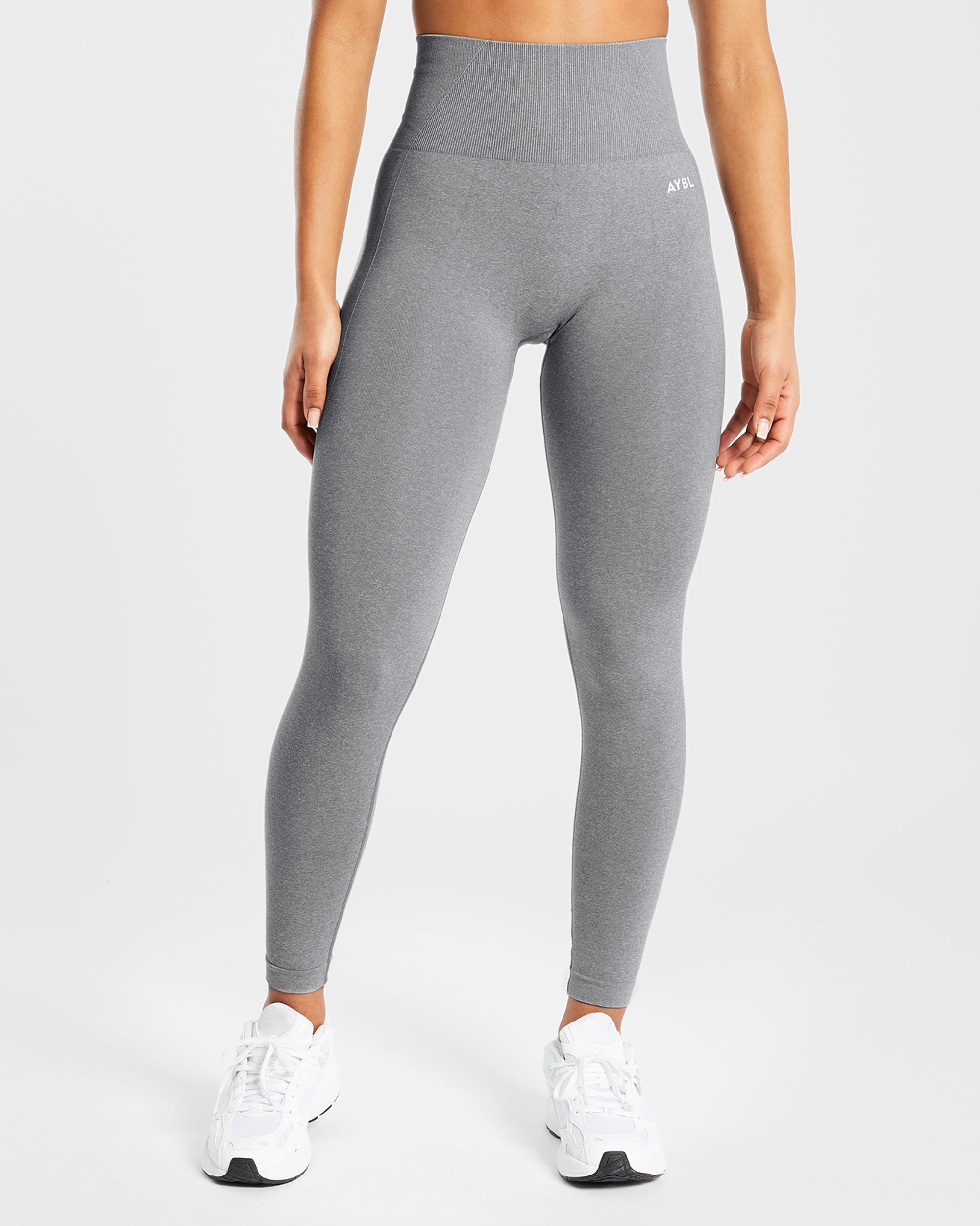 Nahtlose Leggings „Empower“ – Grau meliert