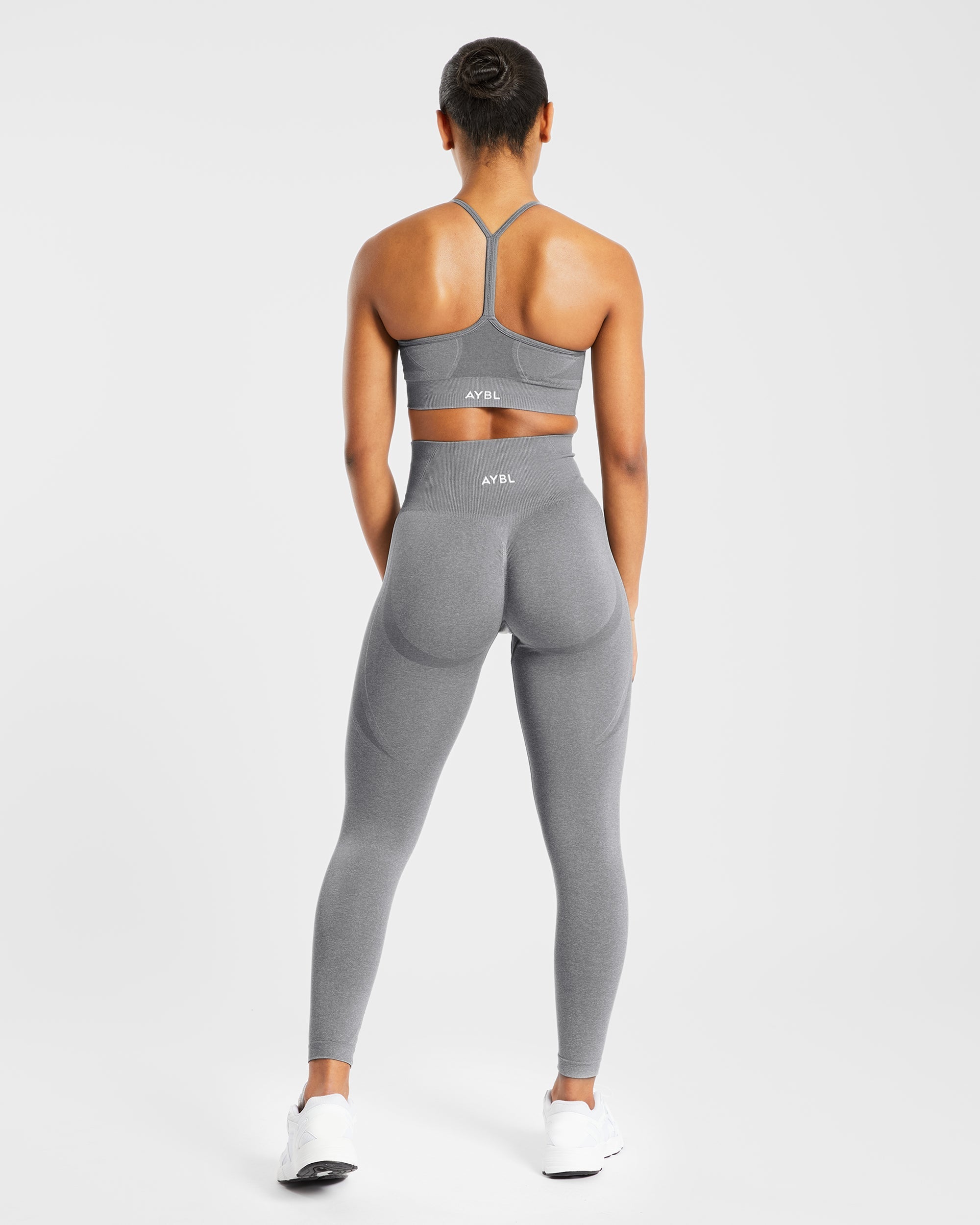 Nahtlose Leggings „Empower“ – Grau meliert