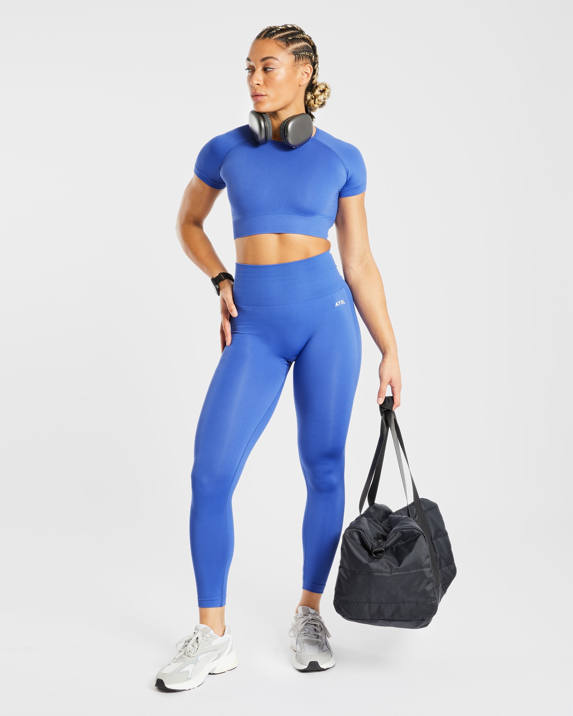 Haut court sans couture Empower - Cobalt