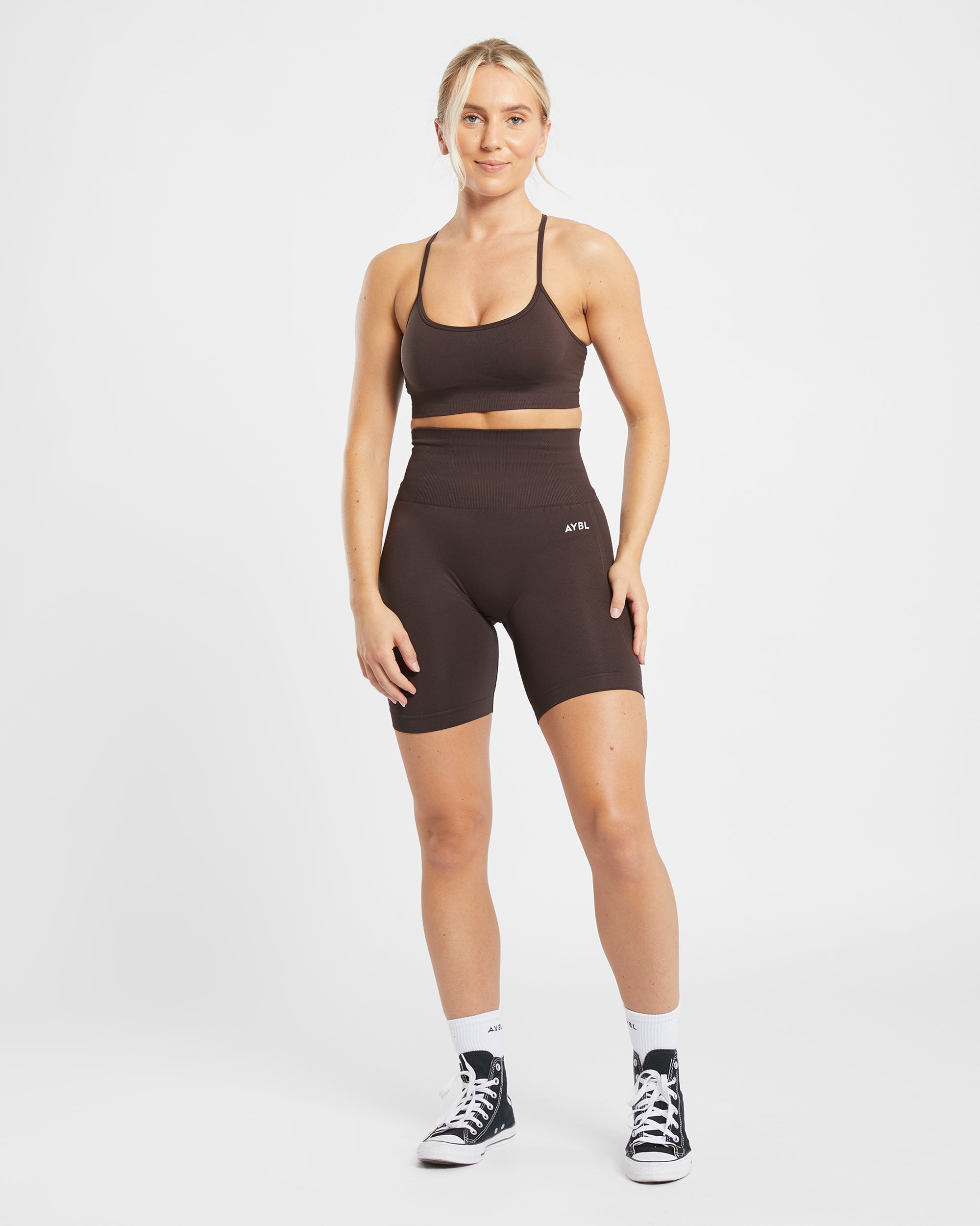 Short de cyclisme sans couture Empower - Marron cacao