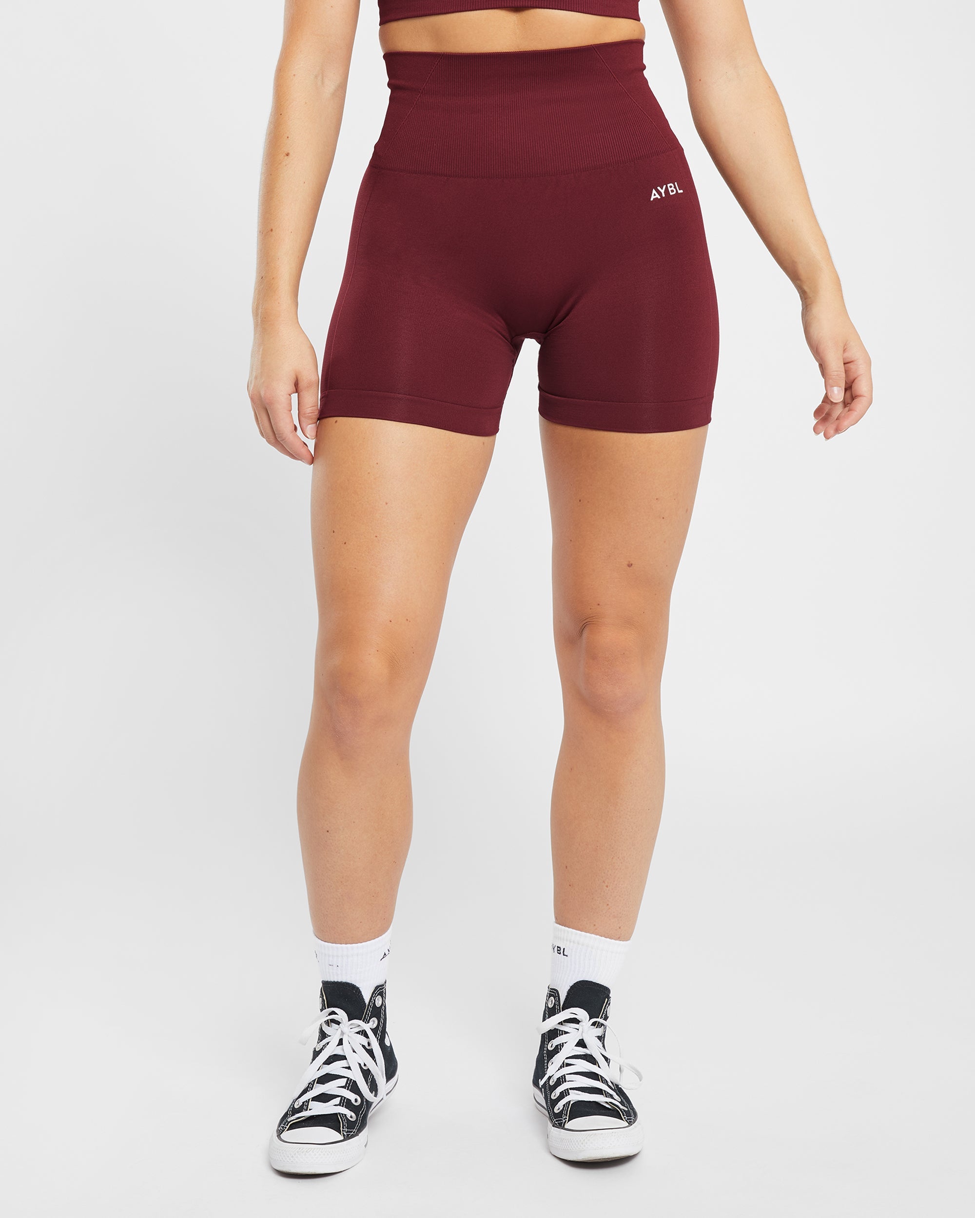 Nahtlose Empower-Shorts – Rotwein