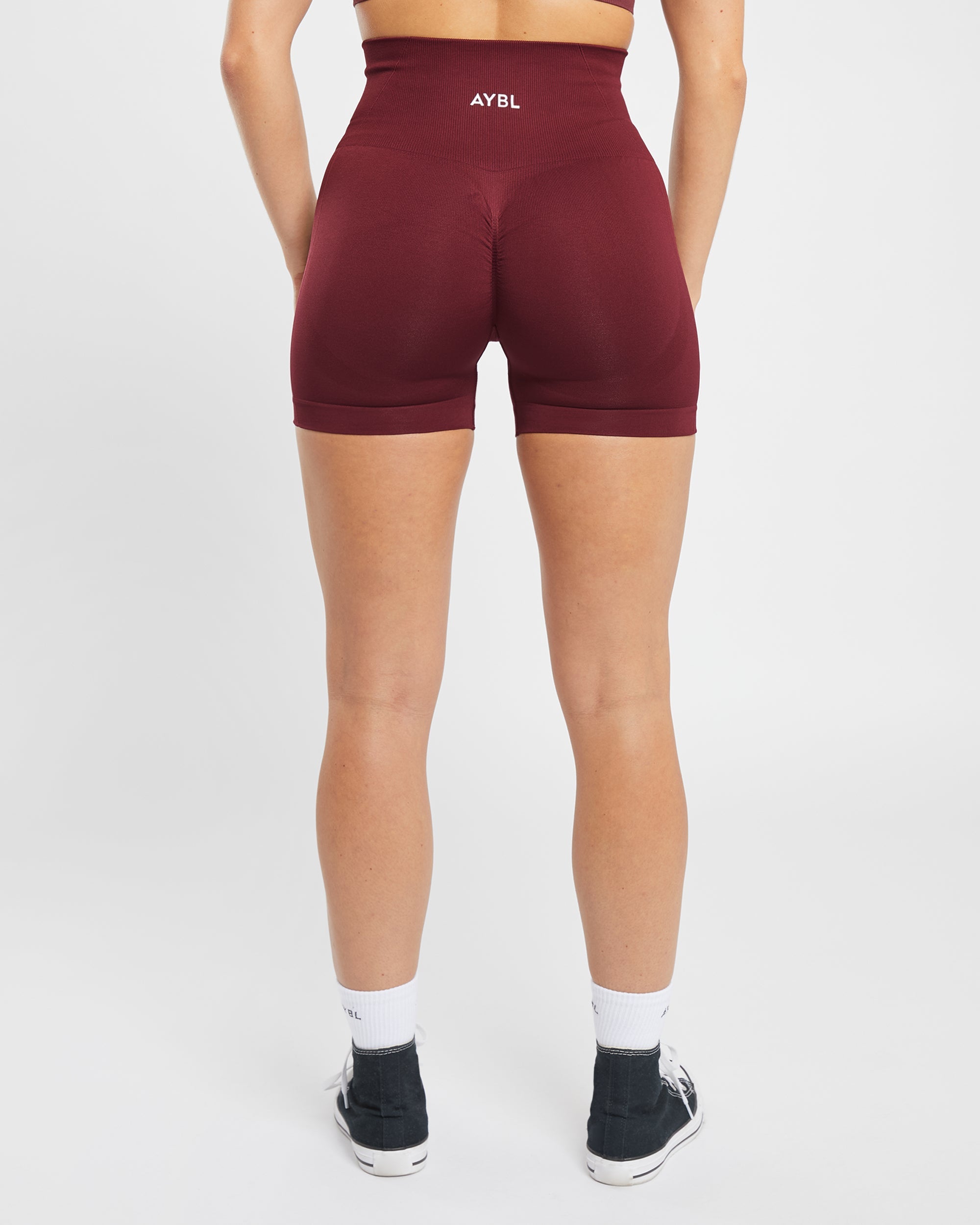 Nahtlose Empower-Shorts – Rotwein