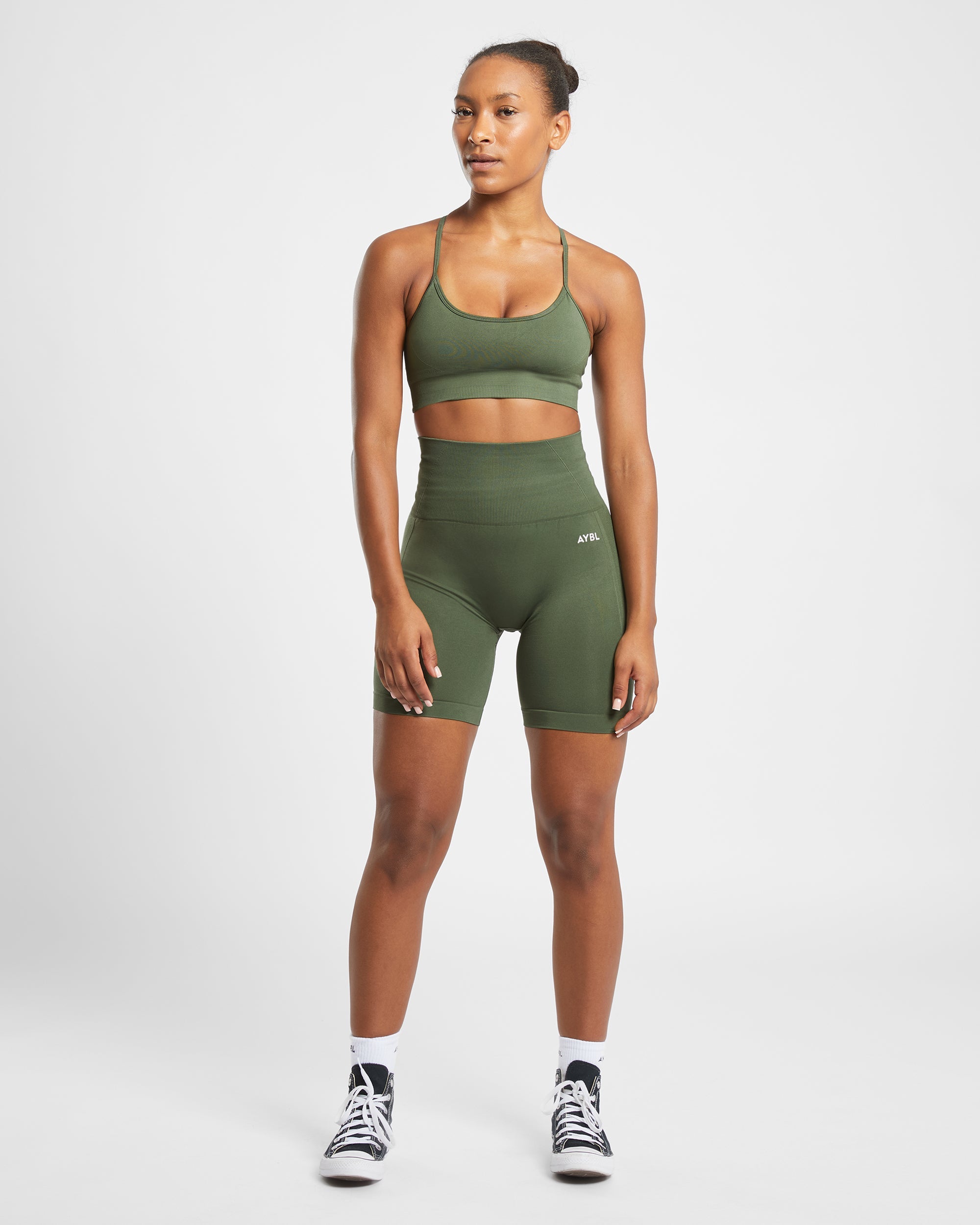 Short de cyclisme sans couture Empower - Vert kaki