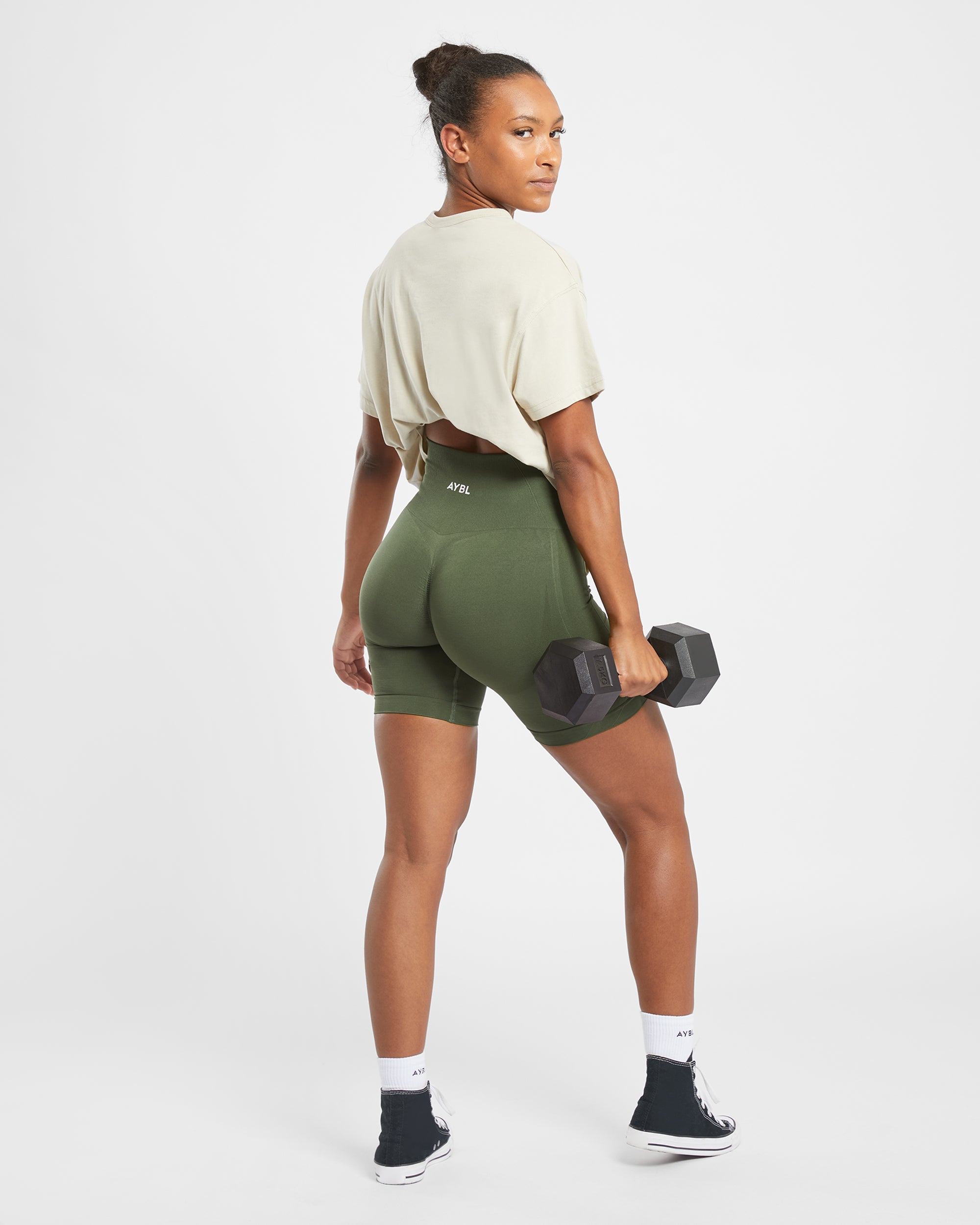 Short de cyclisme sans couture Empower - Vert kaki