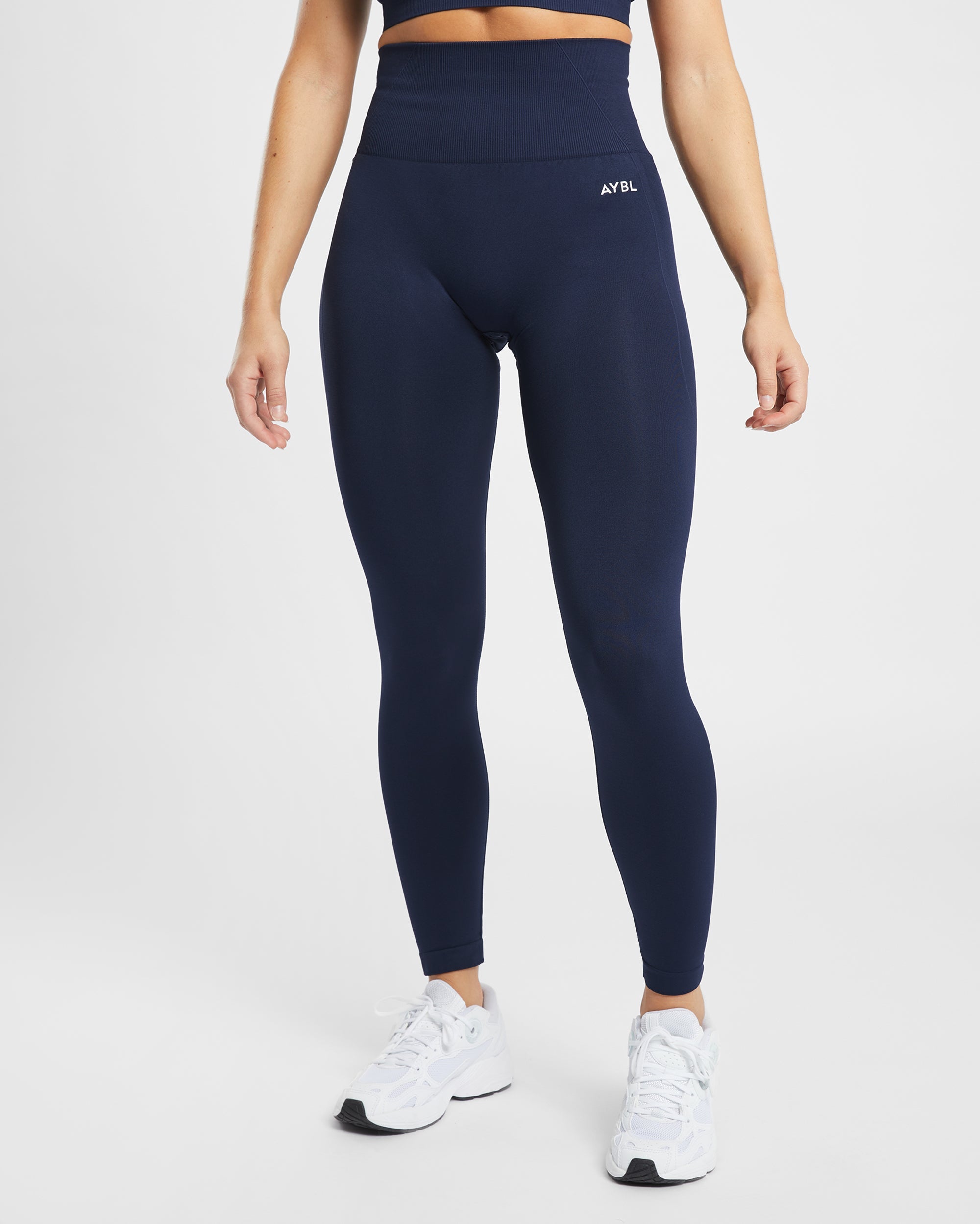 Nahtlose Leggings „Empower“ – Marineblau