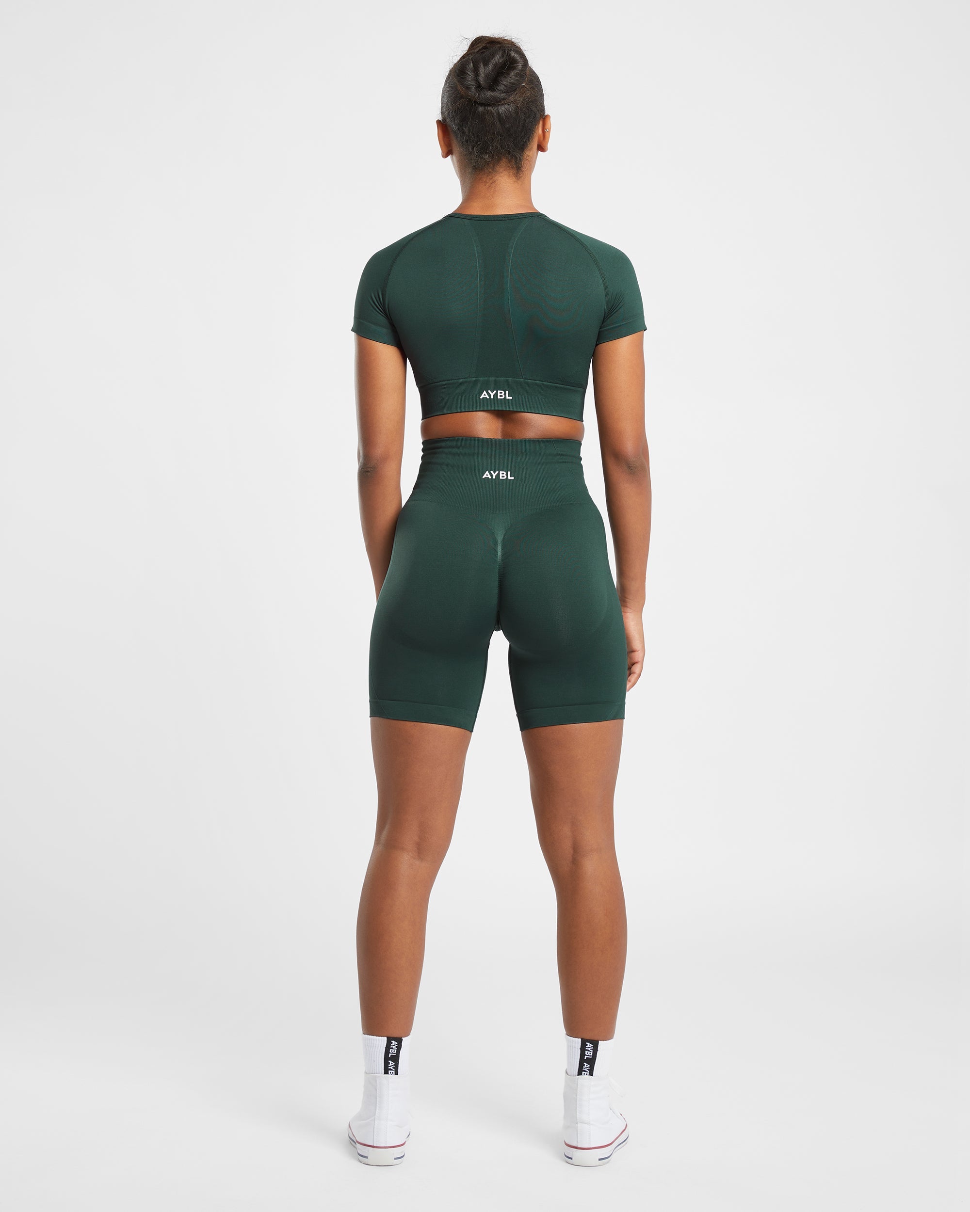 Haut court sans couture Empower - Vert foncé