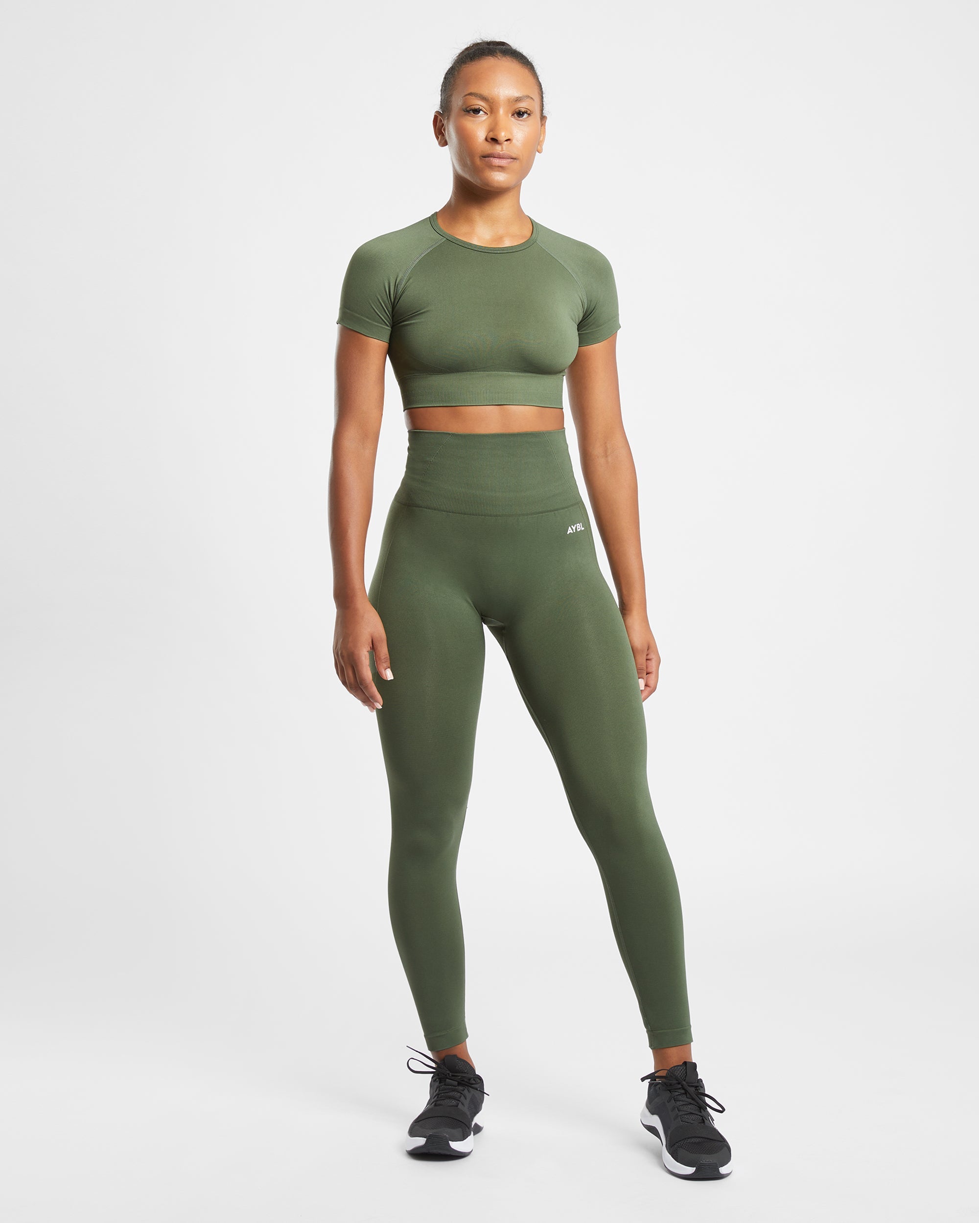 Empower Seamless Crop Top - Khaki Green