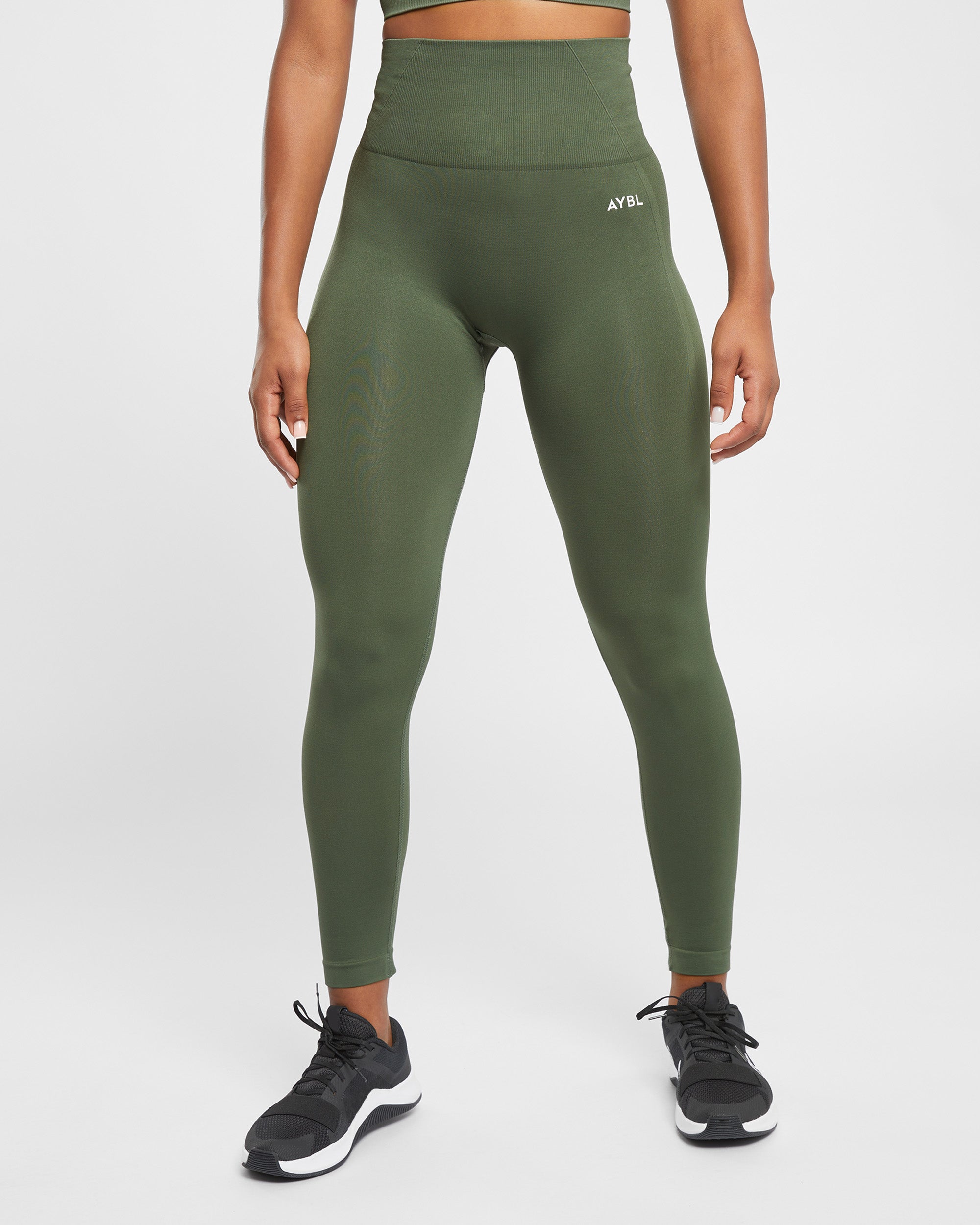 Nahtlose Leggings „Empower“ – Khakigrün