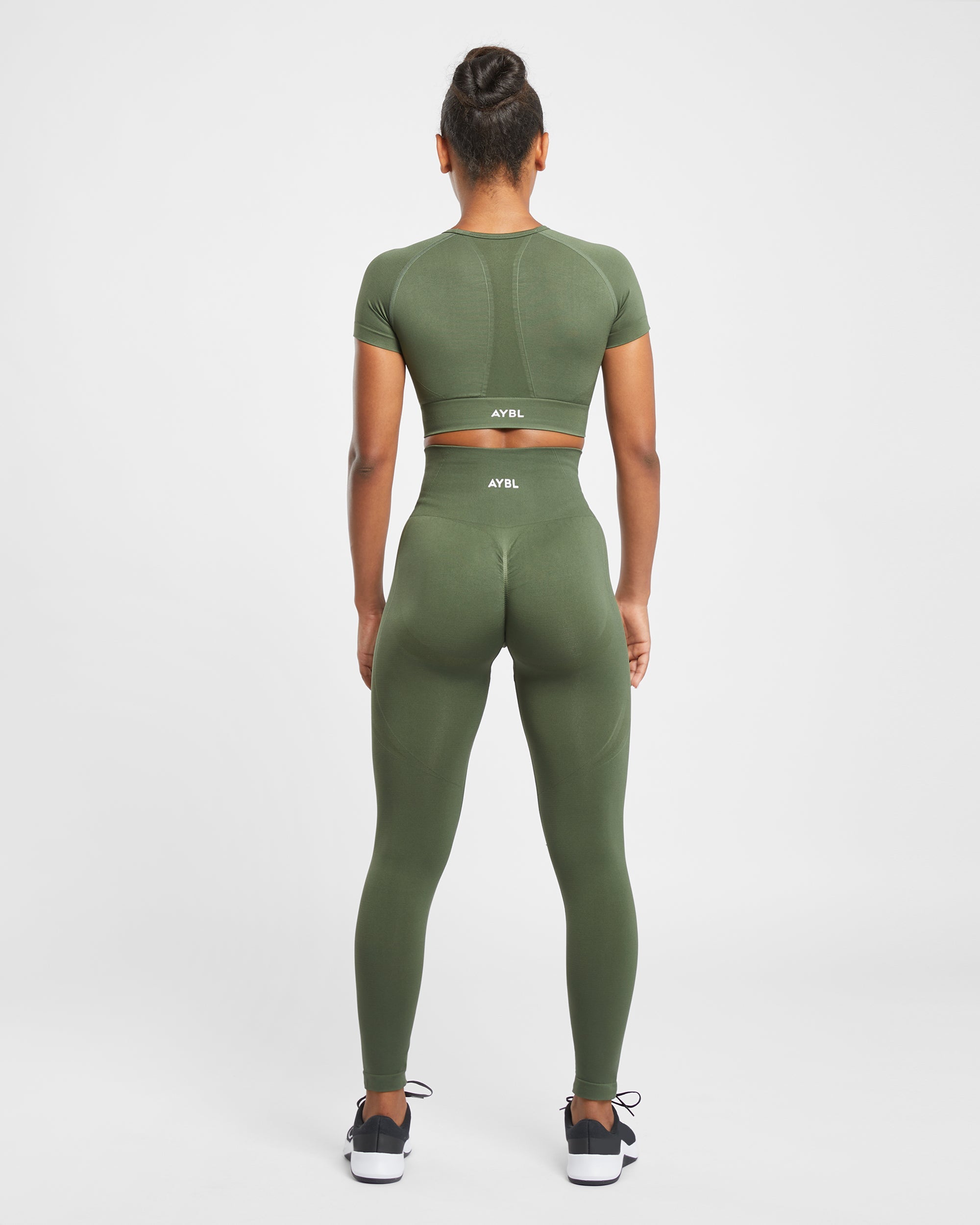 Nahtlose Leggings „Empower“ – Khakigrün