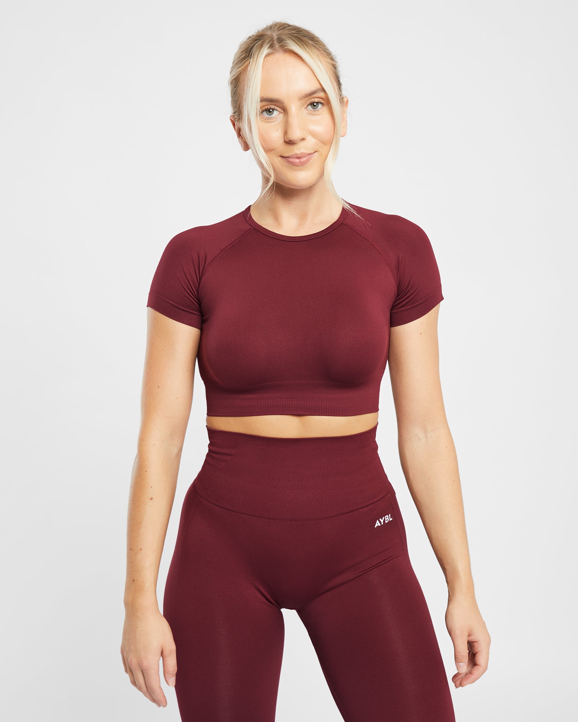 Empower Seamless Crop Top – Rotwein