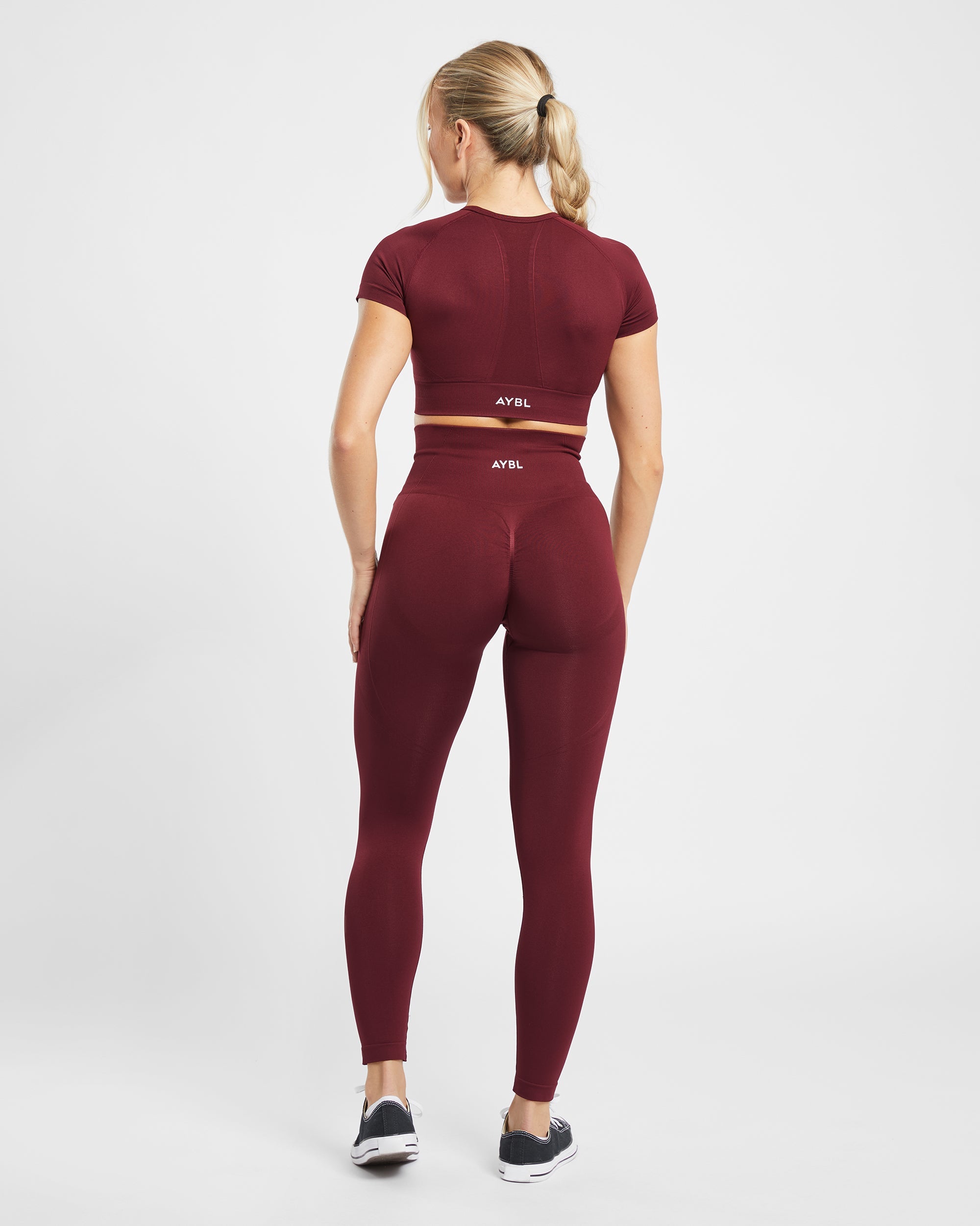 Nahtlose Leggings „Empower“ – Rotwein