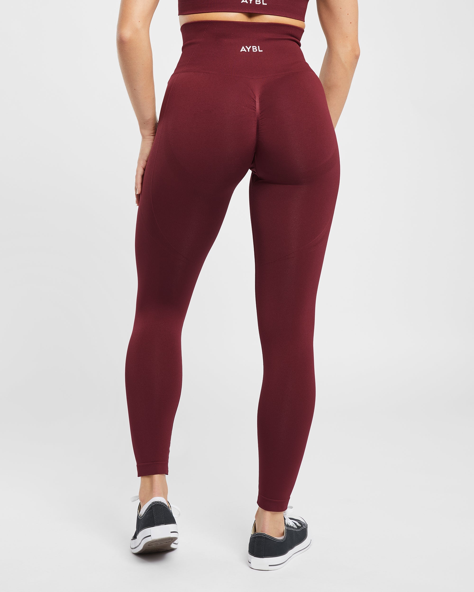 Nahtlose Leggings „Empower“ – Rotwein