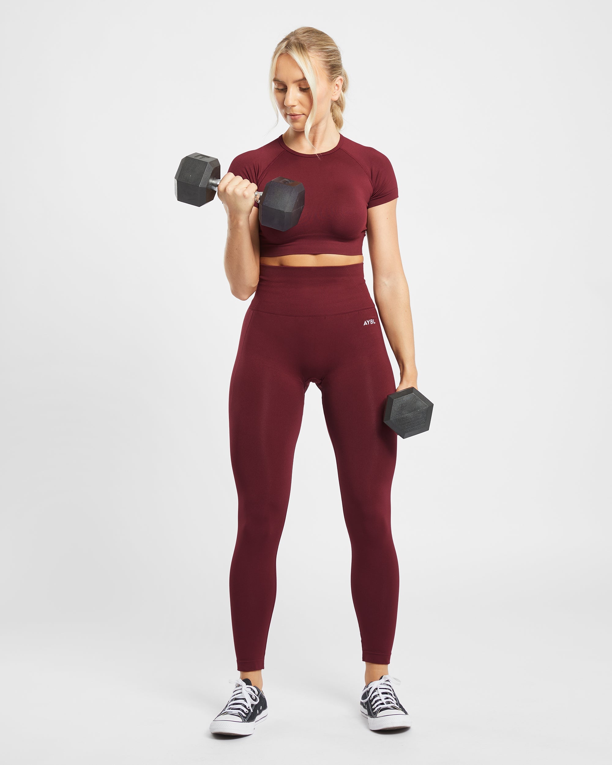 Empower Seamless Crop Top – Rotwein