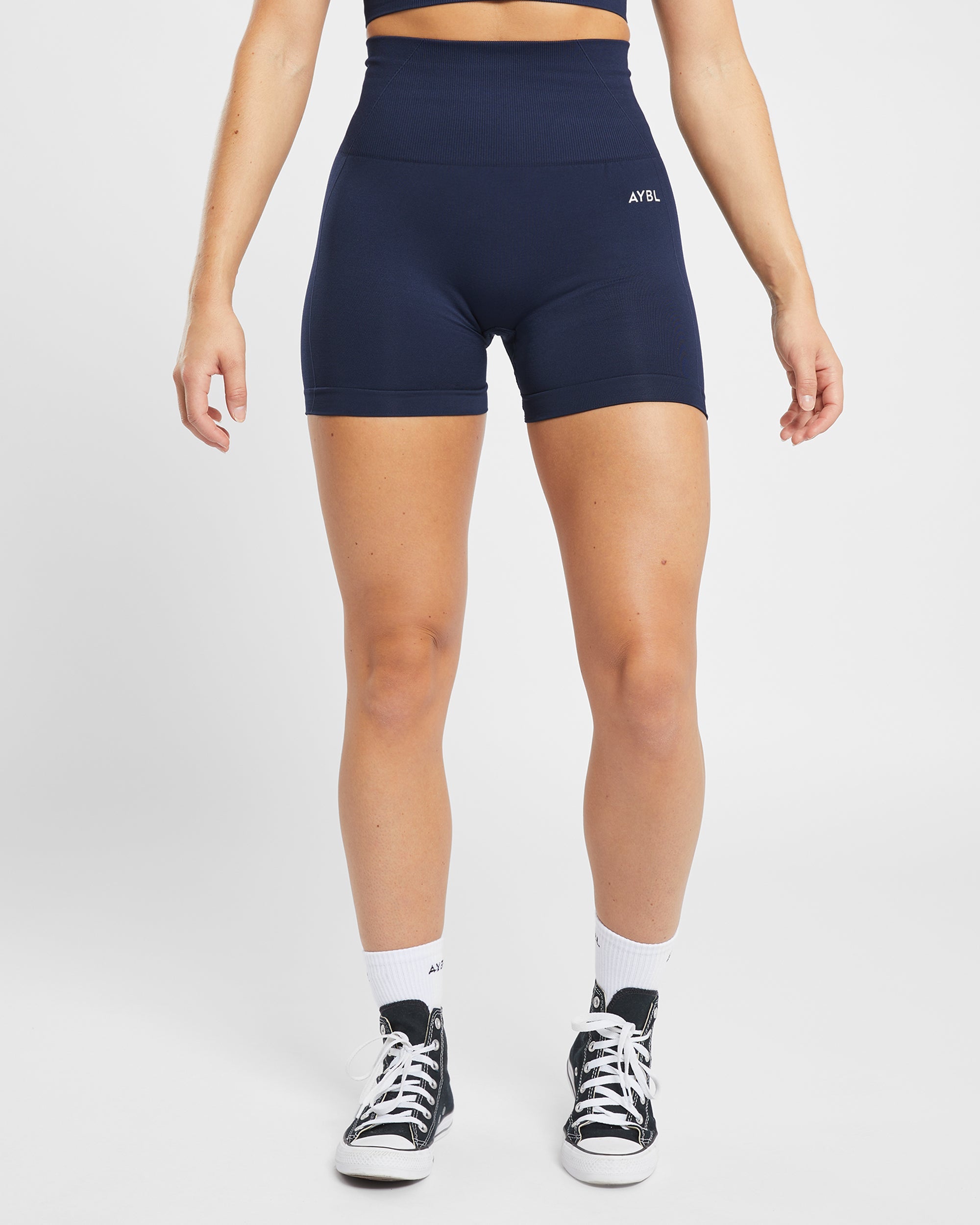 Nahtlose Empower-Shorts – Marineblau