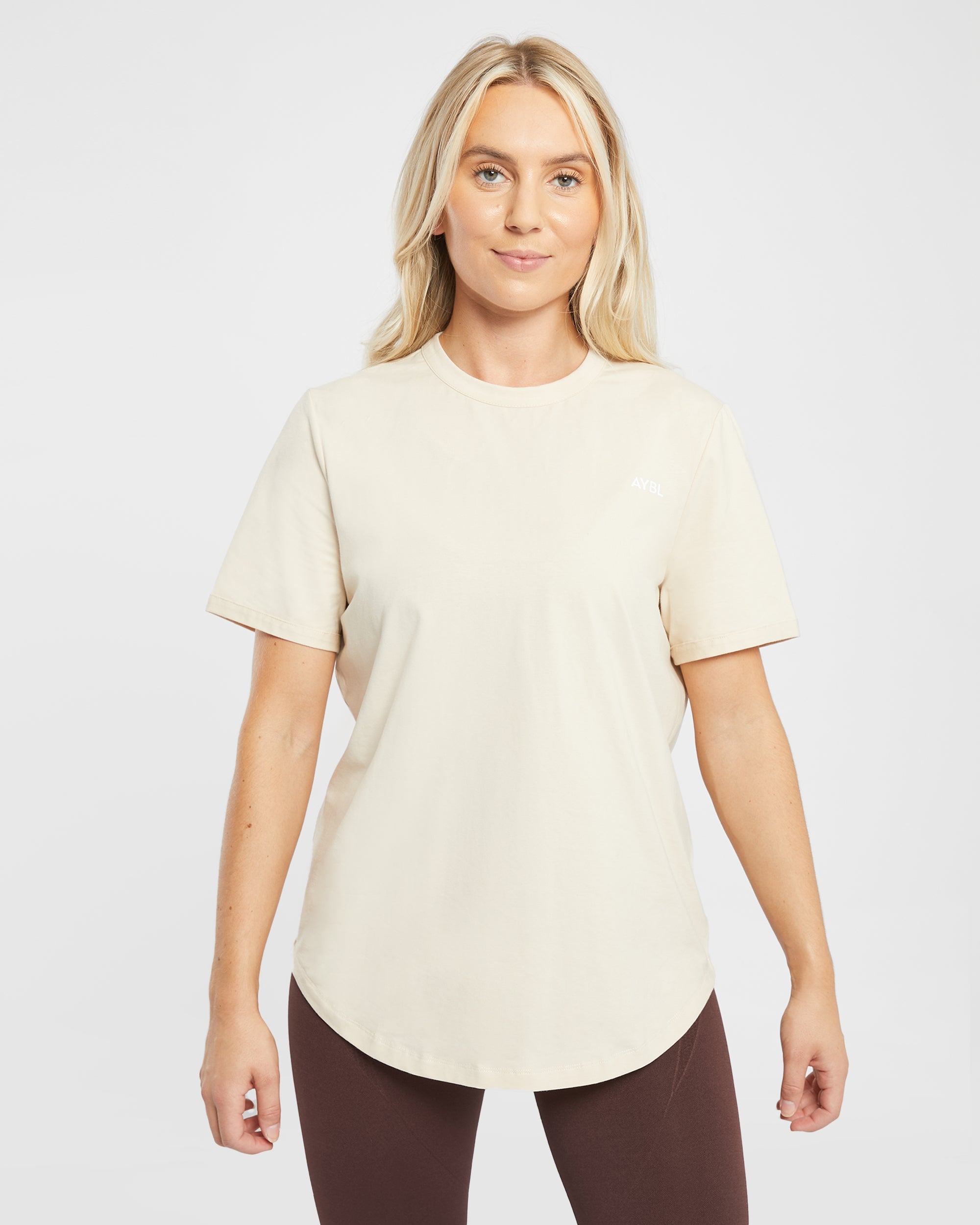 Lässiges Alltags-T-Shirt – Creme