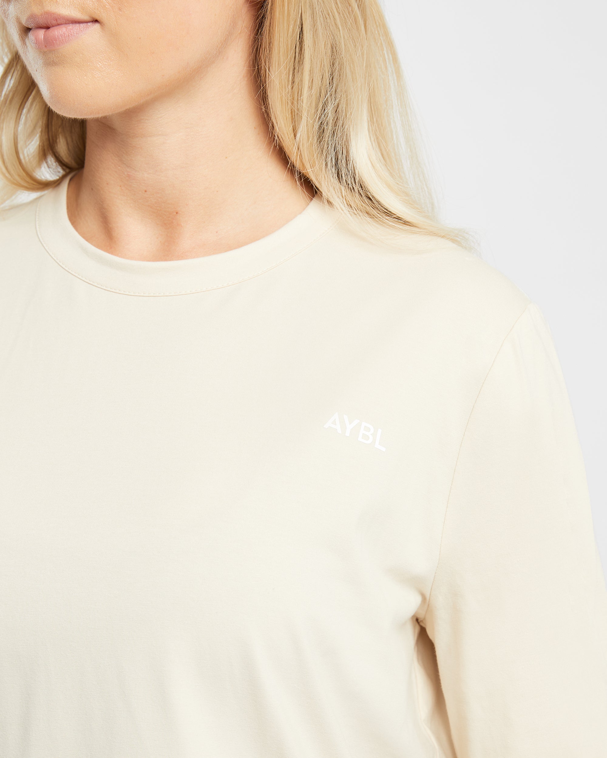 Everyday Relaxed Langarm-T-Shirt – Creme