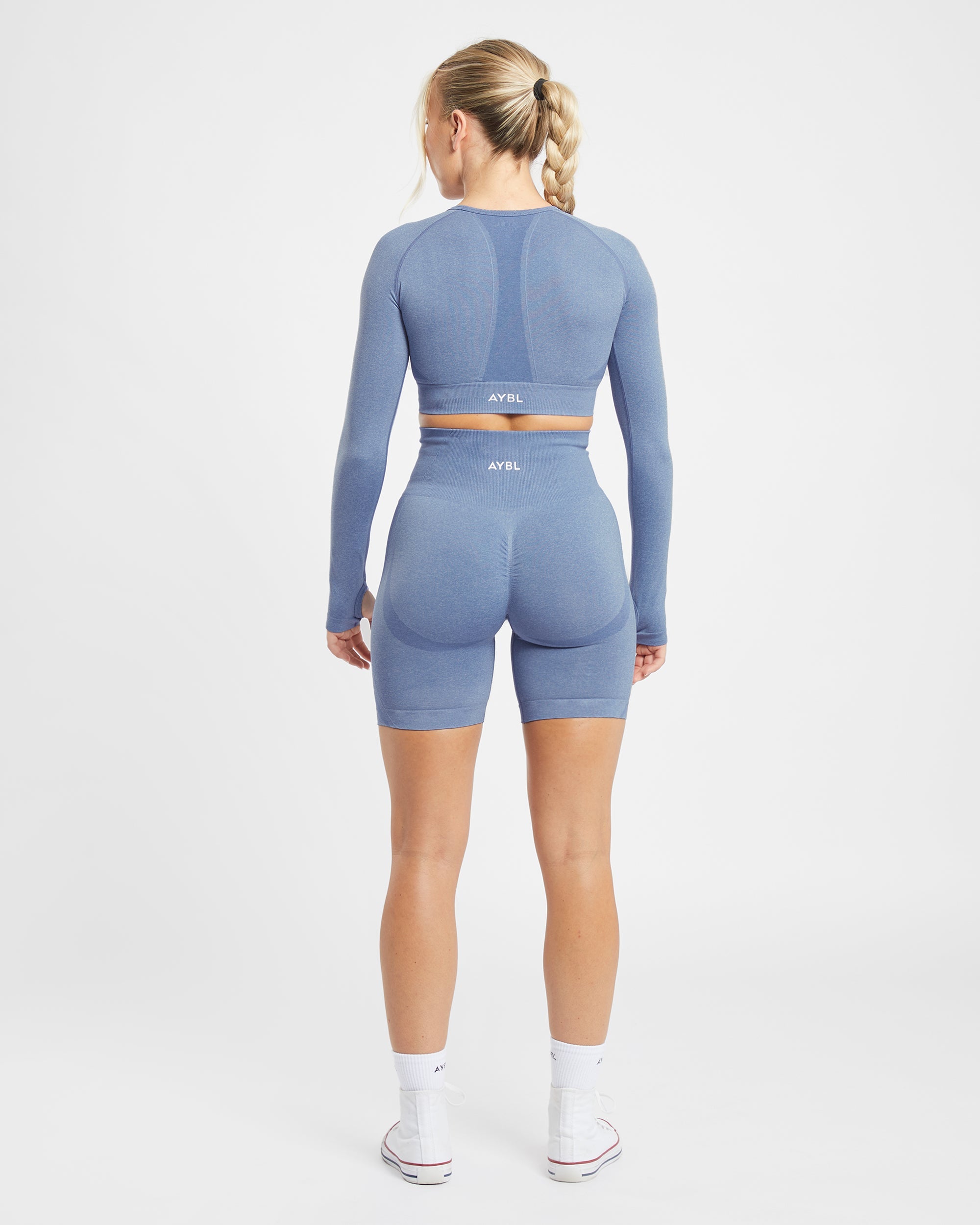 Short de cyclisme sans couture Empower - Bleu Chiné