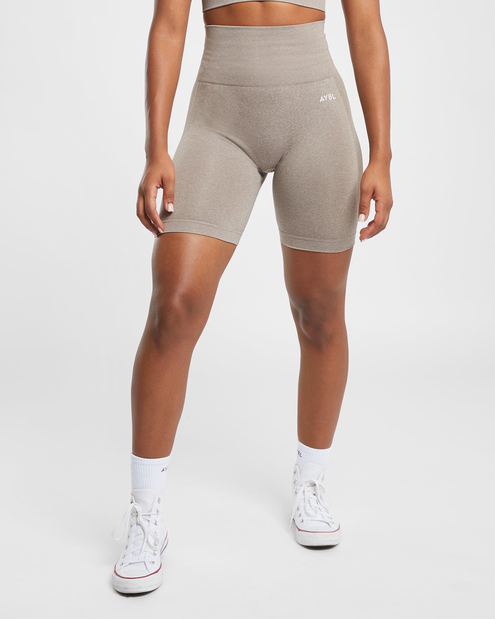 Short de cyclisme sans couture Empower - Taupe Chiné