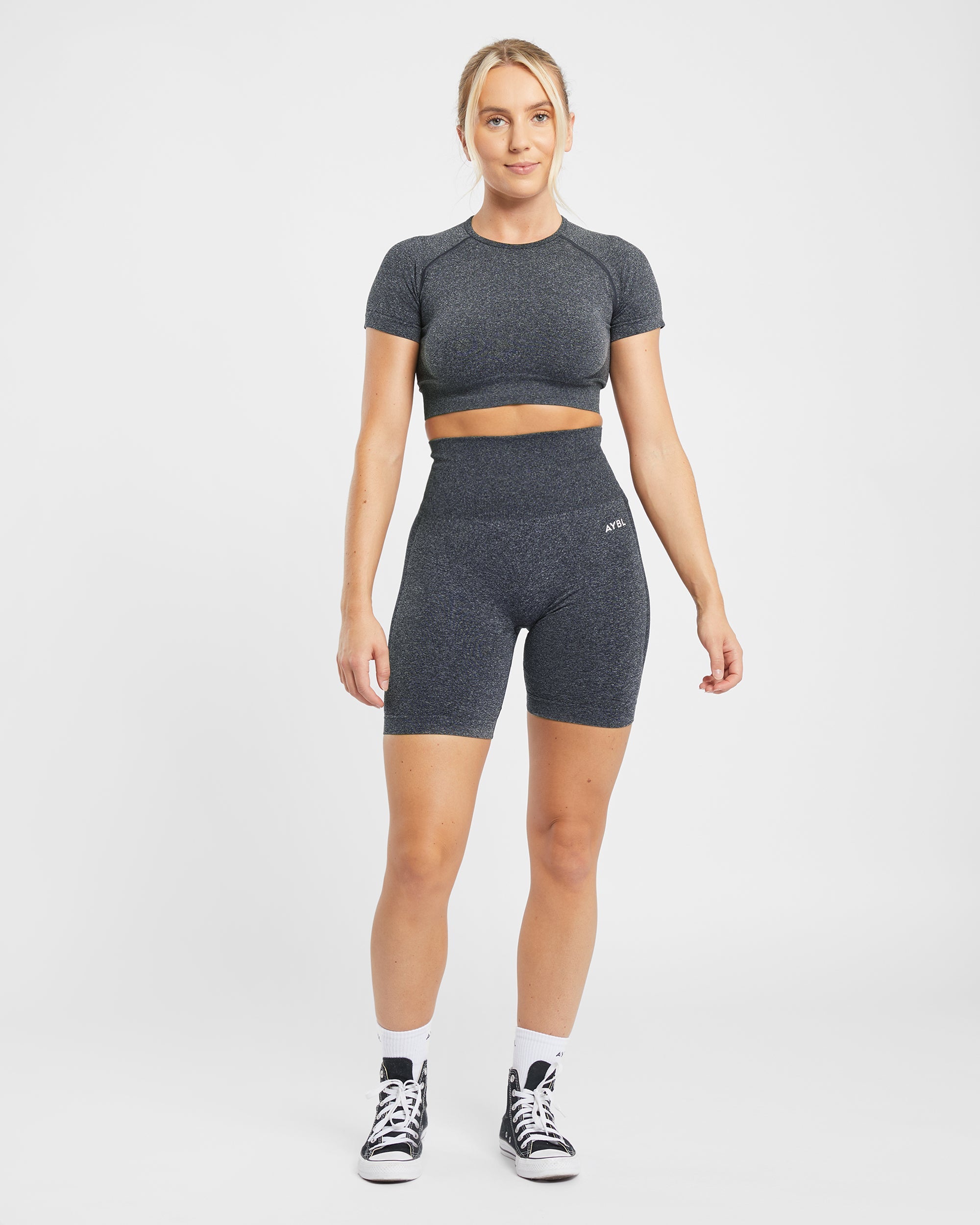 Short de cyclisme sans couture Empower - Black Marl