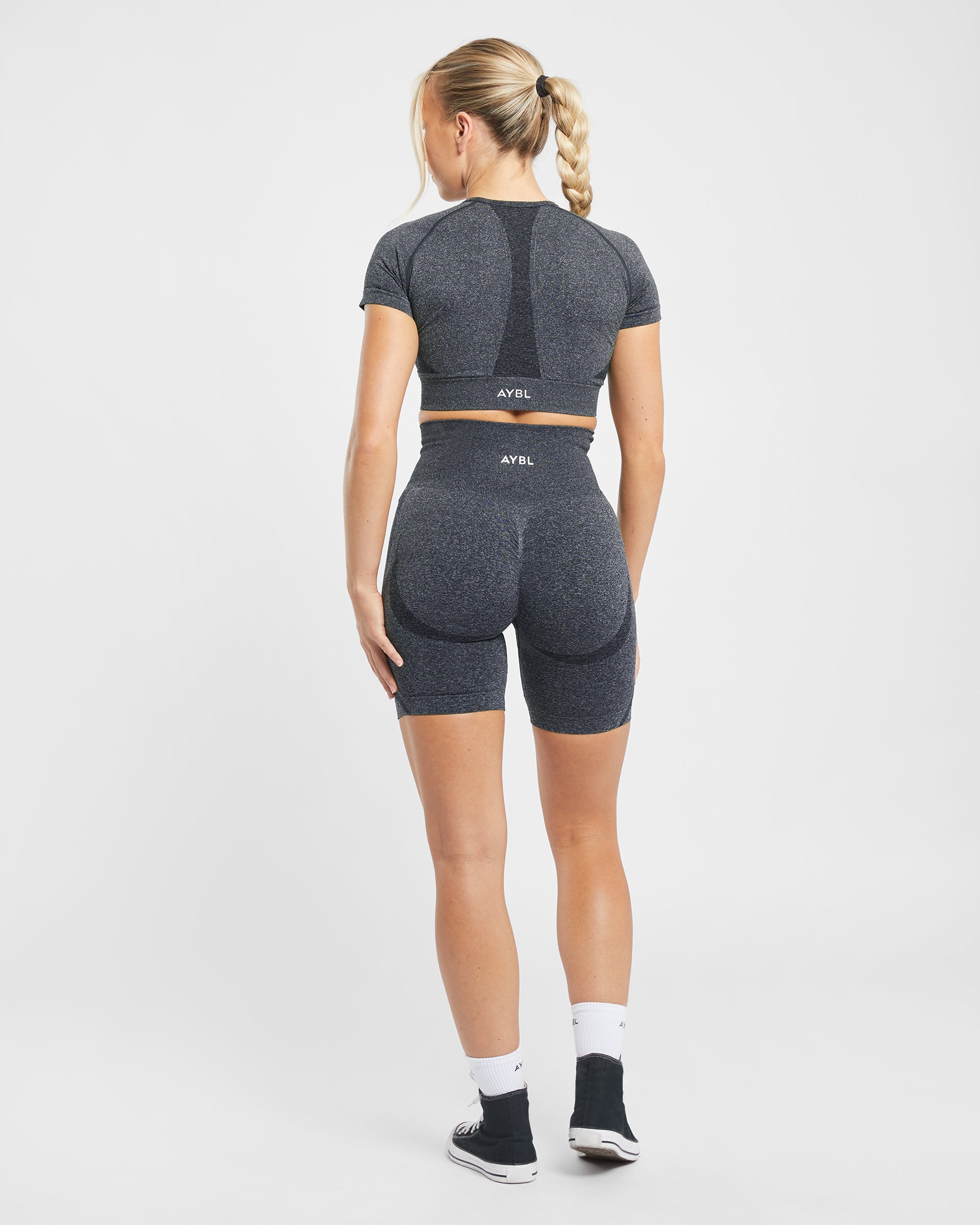 Short de cyclisme sans couture Empower - Black Marl