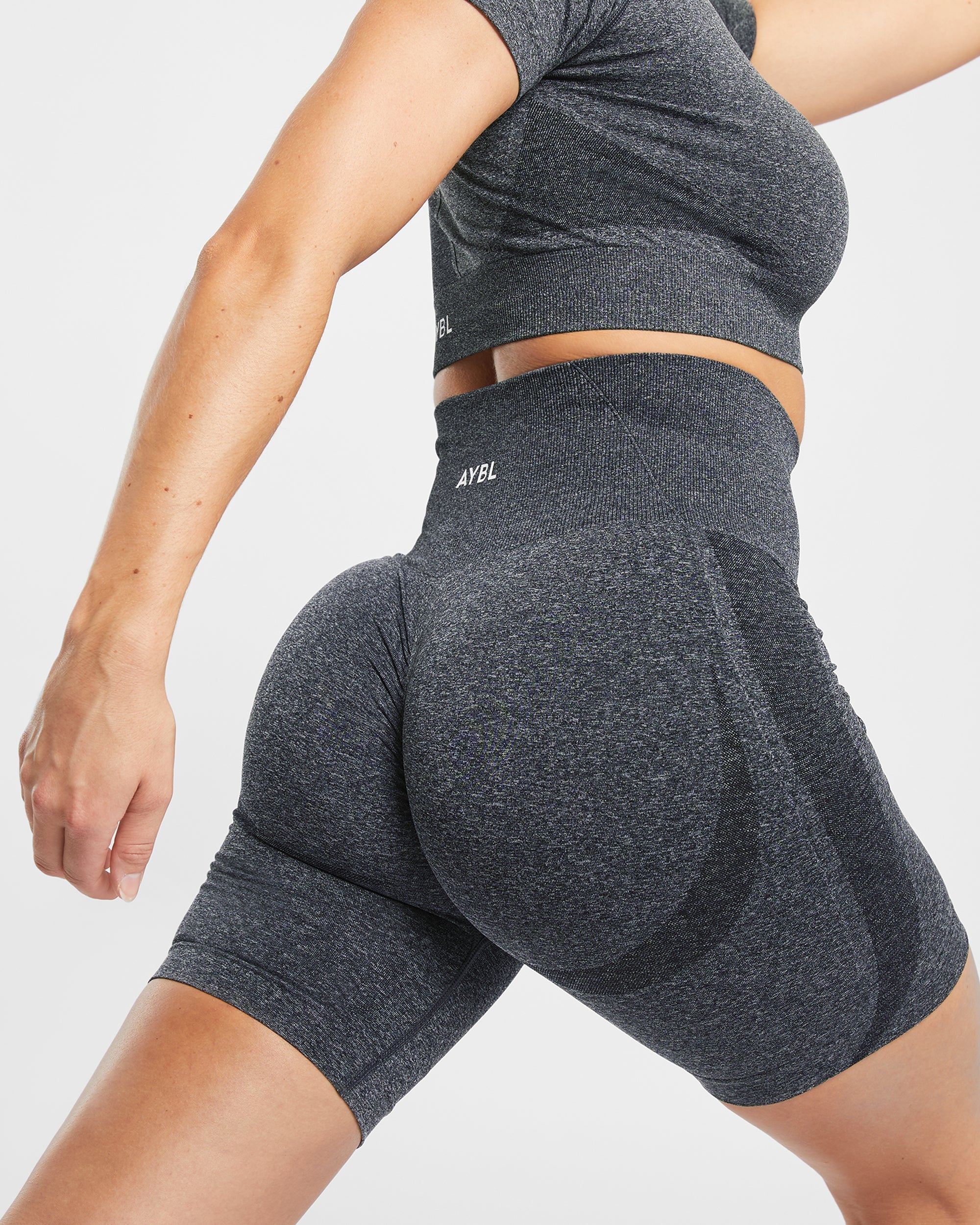 Short de cyclisme sans couture Empower - Black Marl