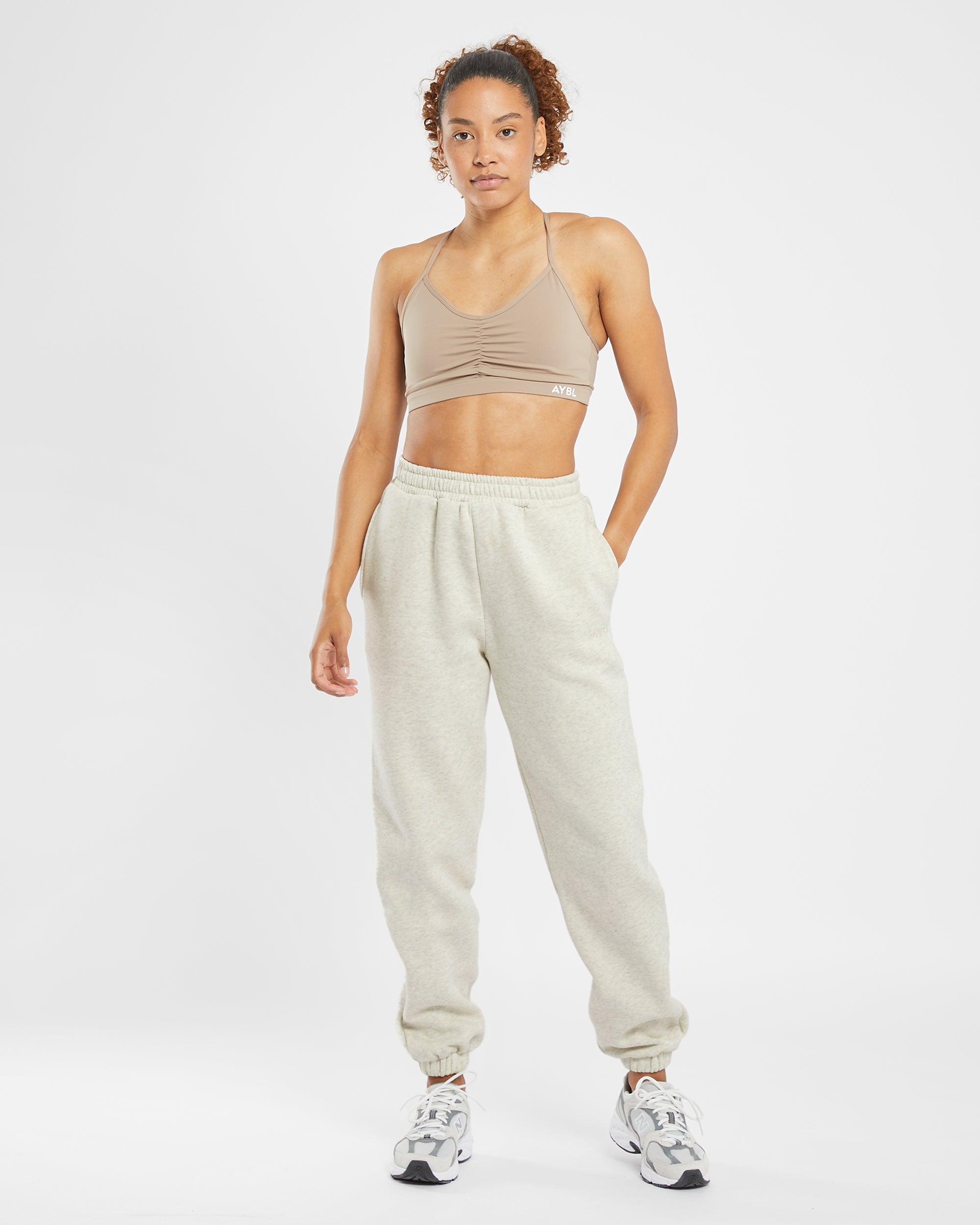 Pantalon de jogging oversize Premium - Beige chiné