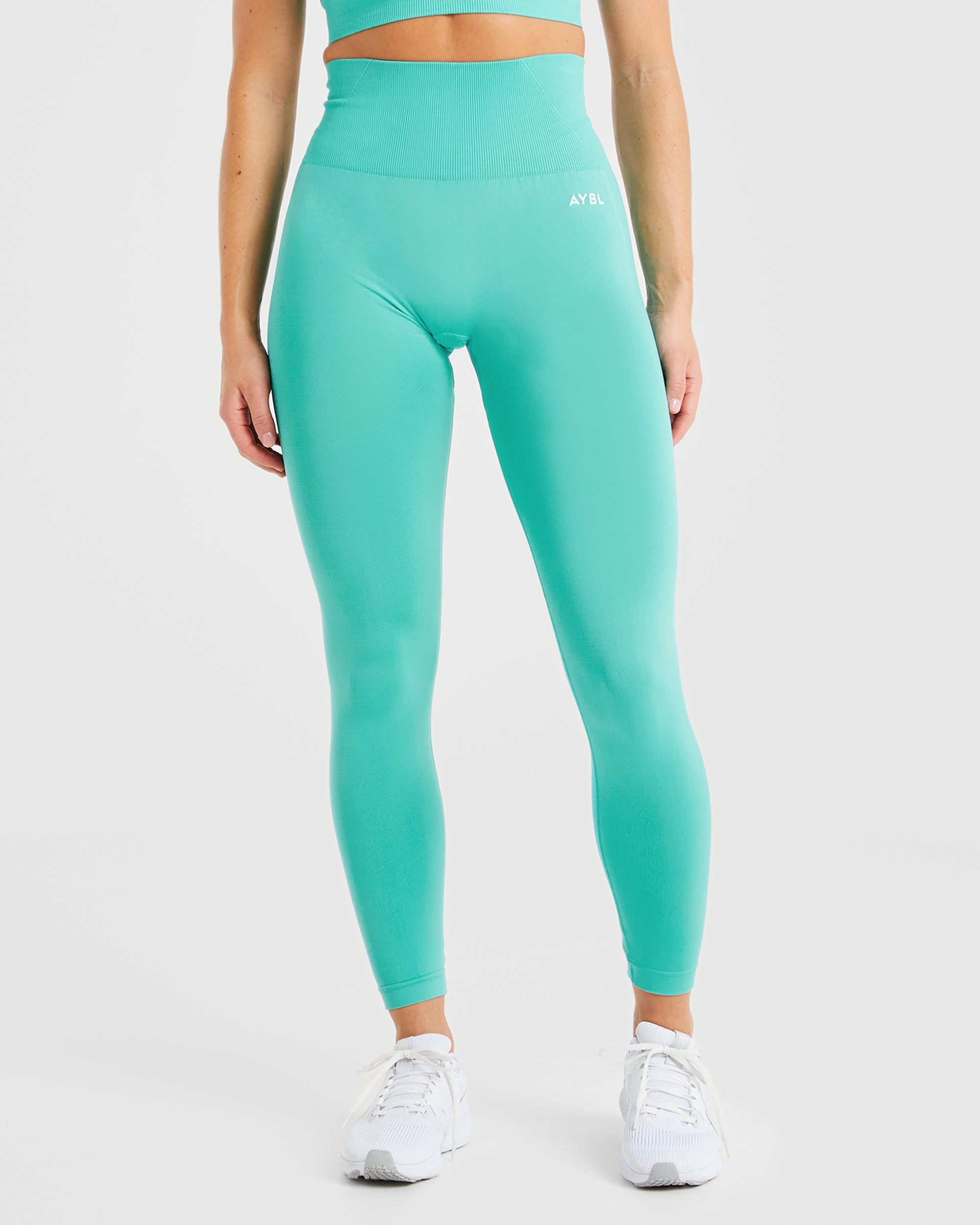 Nahtlose Leggings „Empower“ – Jadegrün