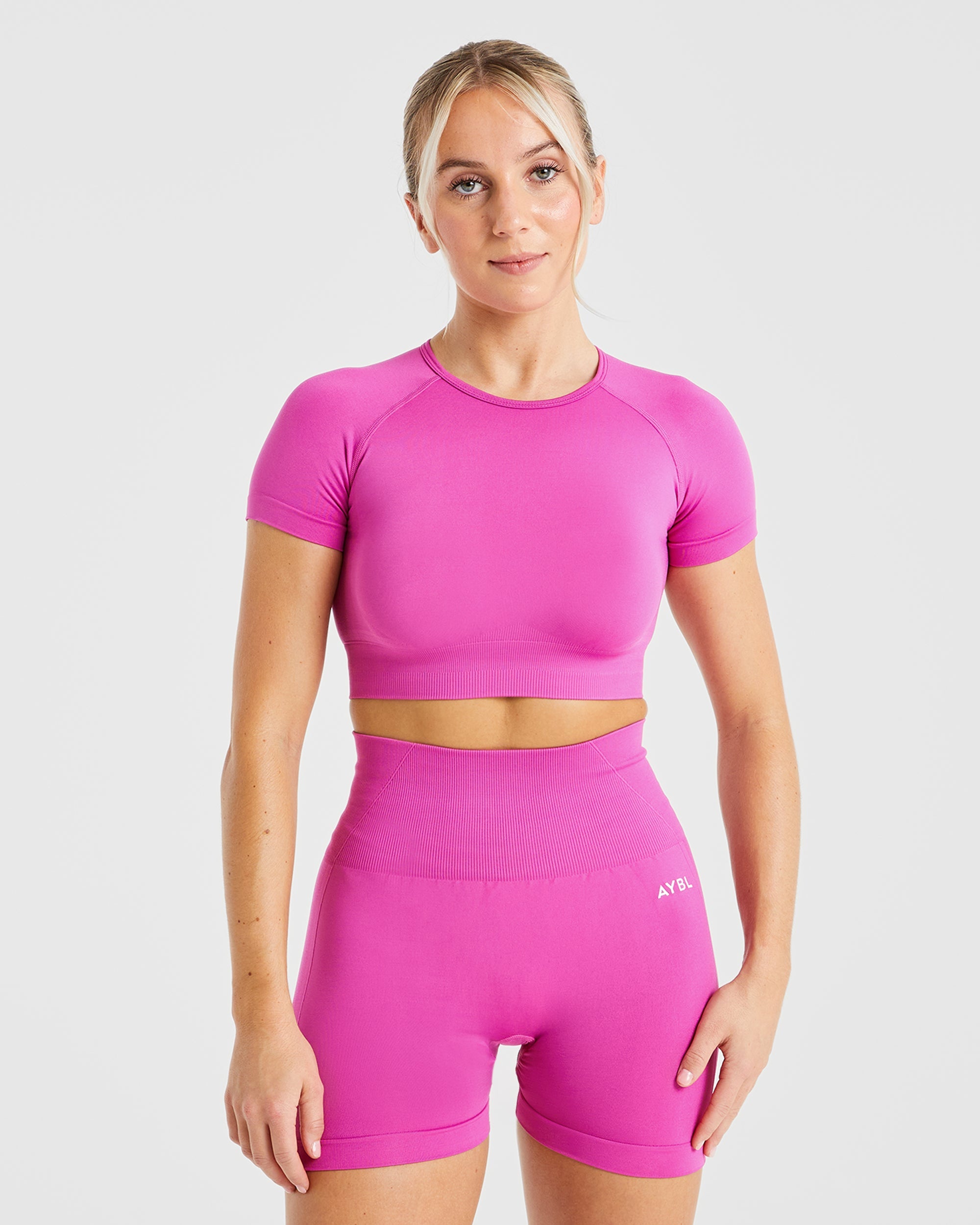 Empower Nahtloses Crop-Top – Magenta